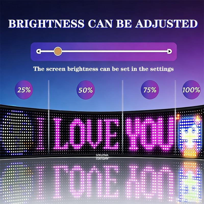 Programmable LED Matrix Sign – Flexible 7×3 Panel for Car, Desk & Events