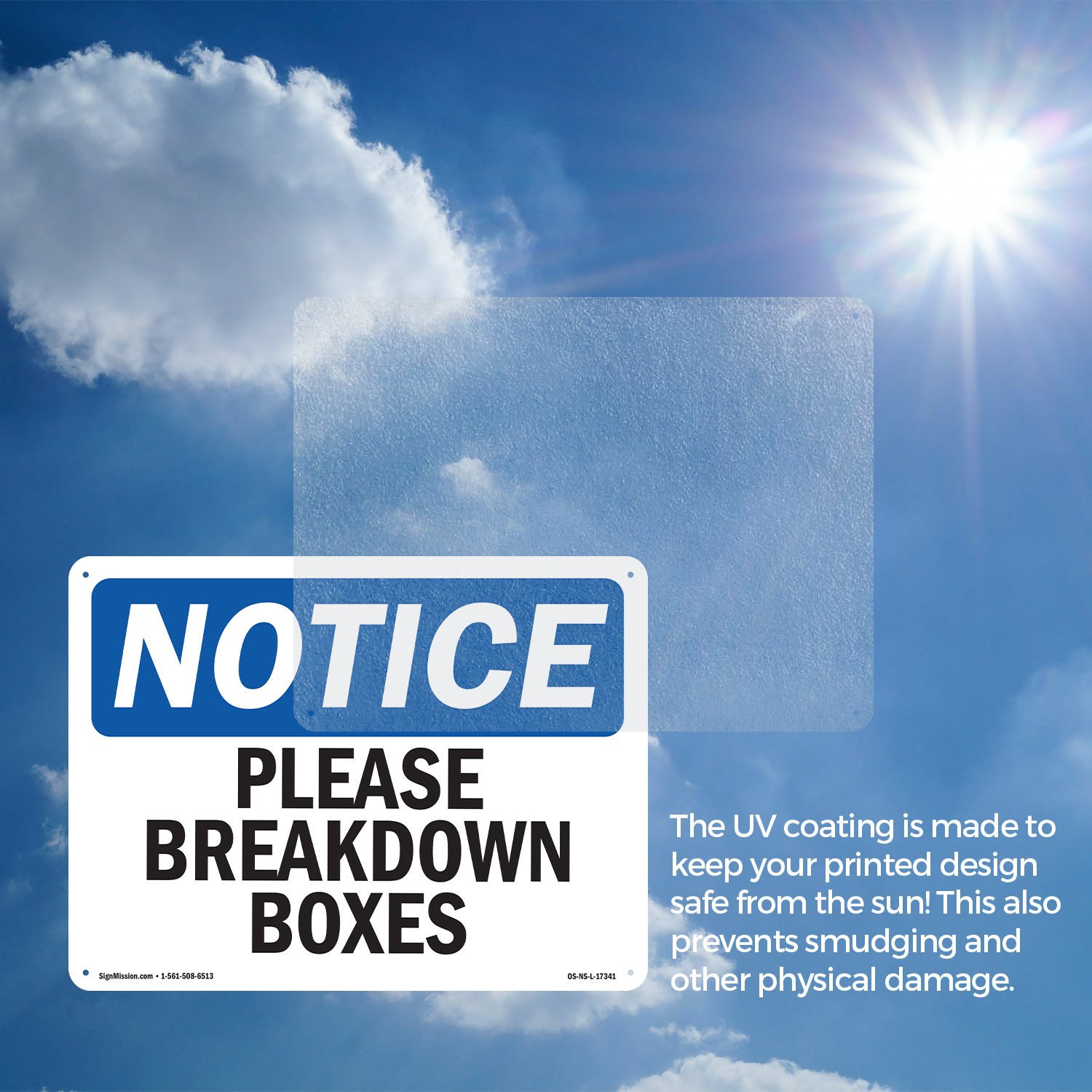 Please Breakdown Boxes OSHA Notice Sign Metal, Plastic, Or Decal – 5 or 10 Pack
