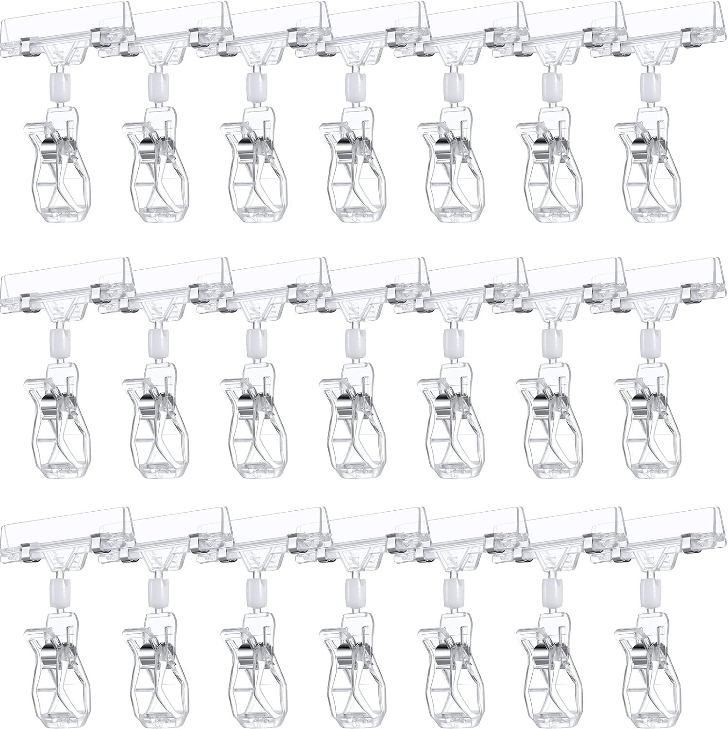50 Pcs Plastic Sign Holder Clip Clear Food Signs Swivel Price clear