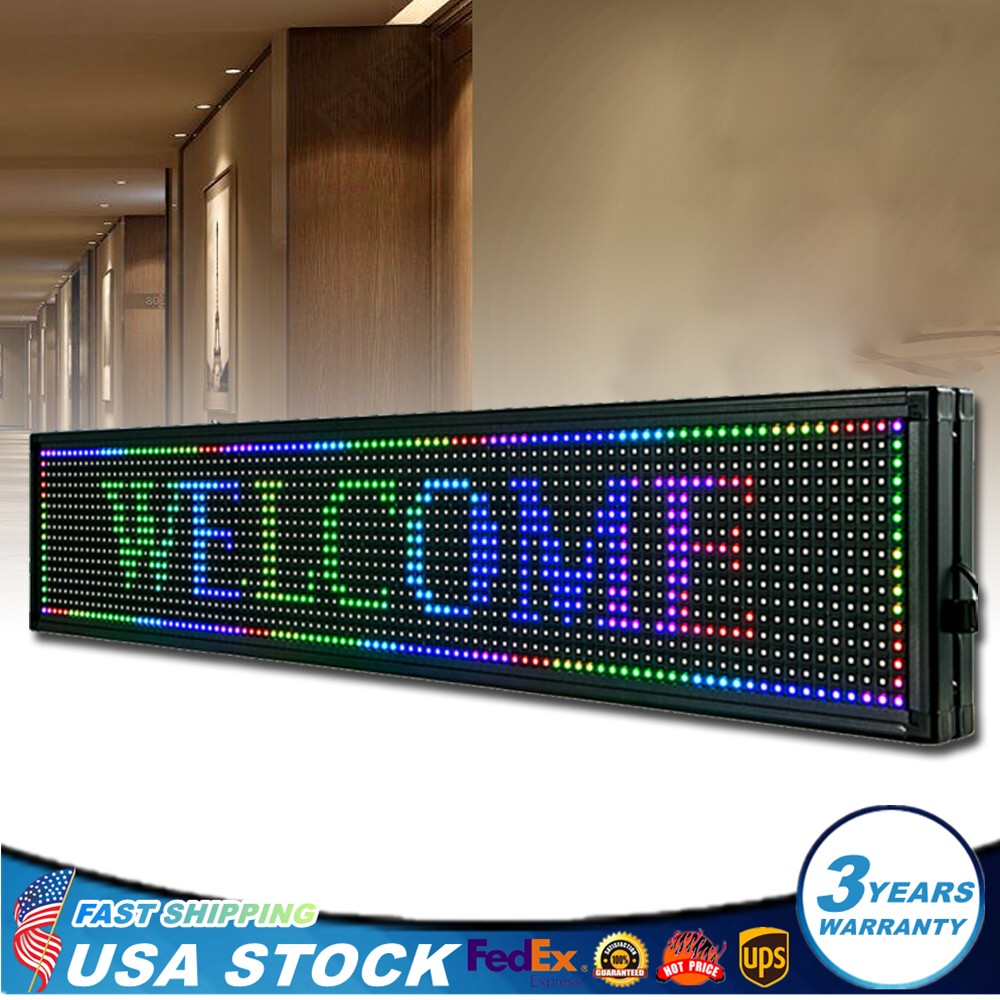 High Brightness Outdoor LED Sign Programmable Scrolling Message Display Board US