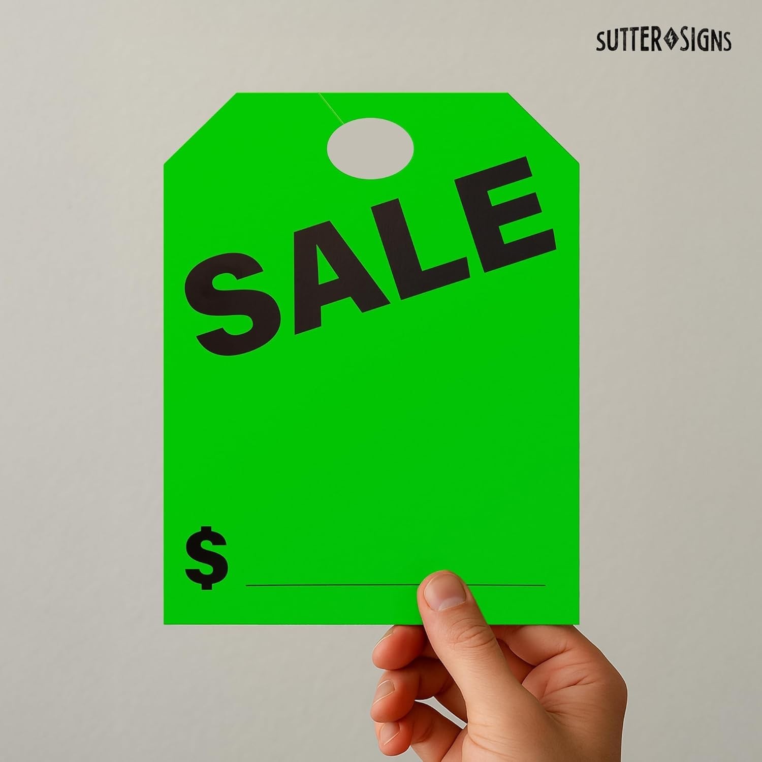 Pack of 50 Neon Green Vehicle Sale Tags – Clear Messaging and Easy Setup