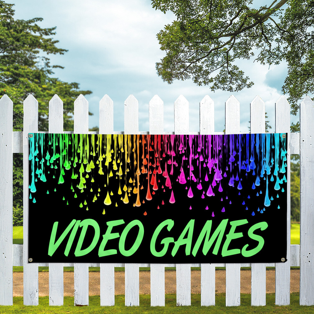 Vinyl Banner Multiple Sizes Video Games B Weatherproof Industrial Yard Signs