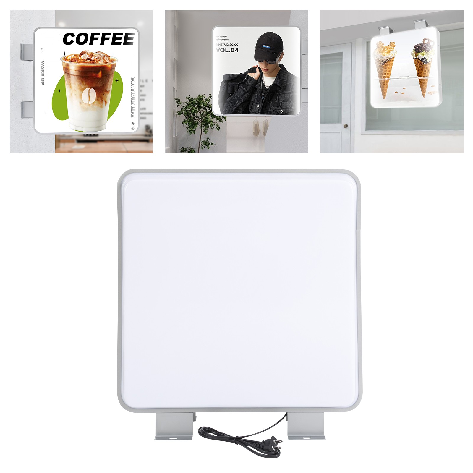 LED Advertising Light Box White Double Sided Light Advertising Board Waterproof