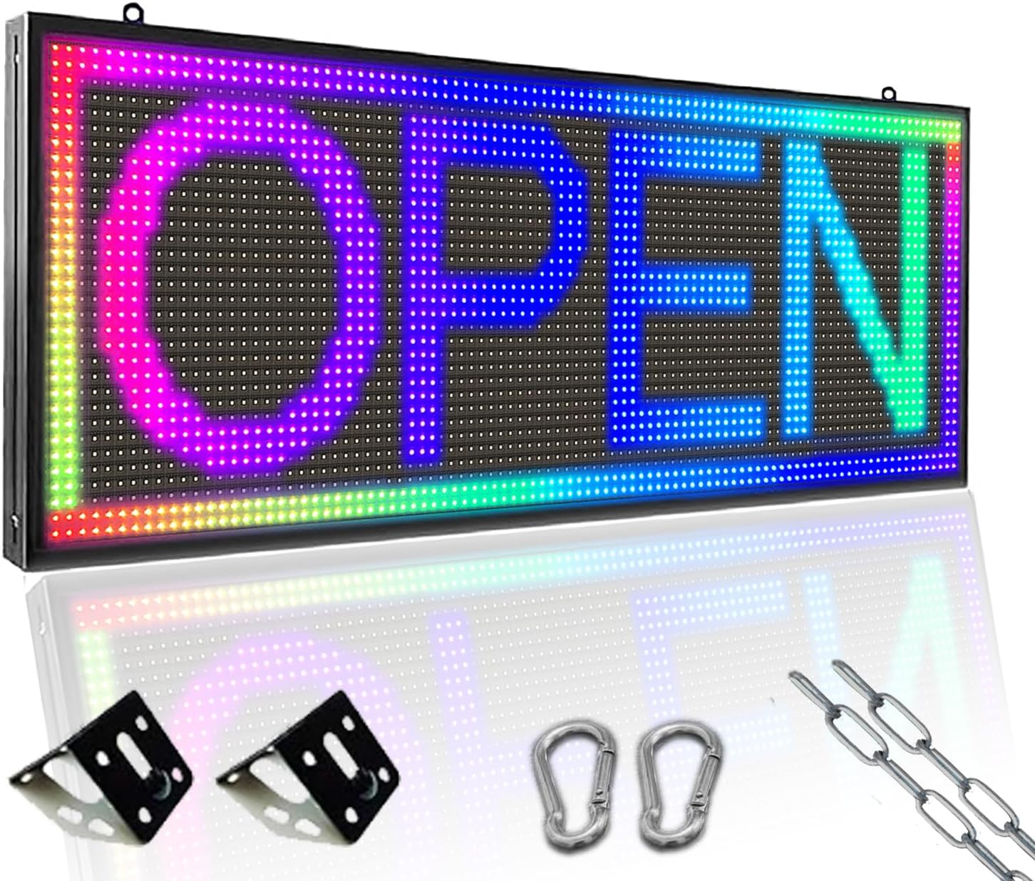 P10 Outdoor LED Sign 39×14 Programmable Scrolling Full Color WiFi Display Board