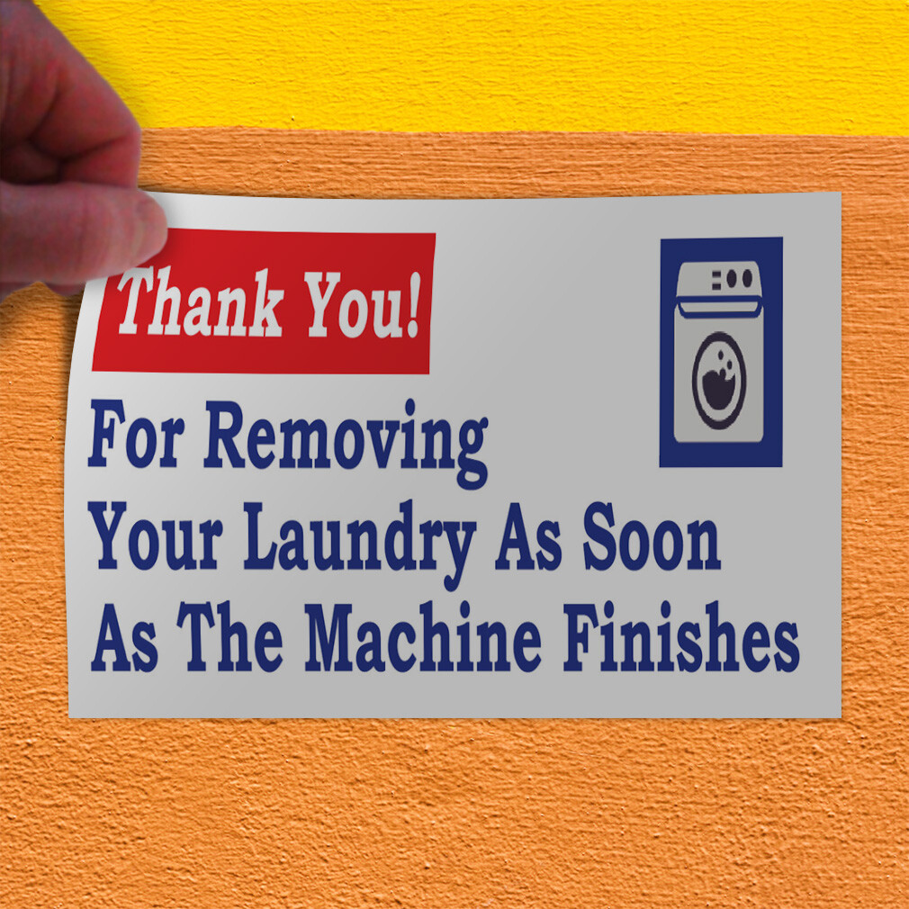 Decal Stickers Thank You Removing Laundry Laundromat Vinyl Store Sign Label