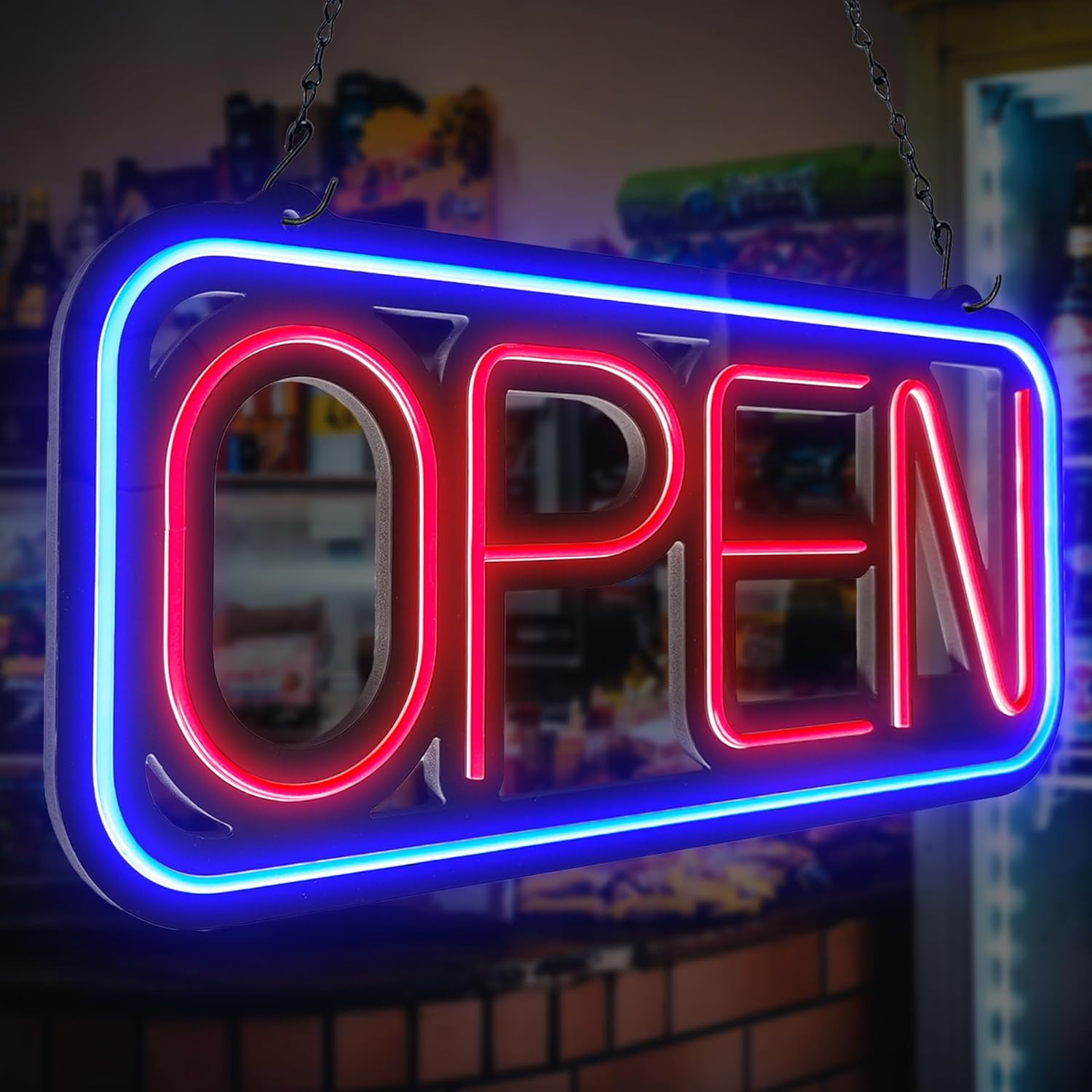 Open Signs for Business,32X16 Inch Large Bright Open Sign Neon Led