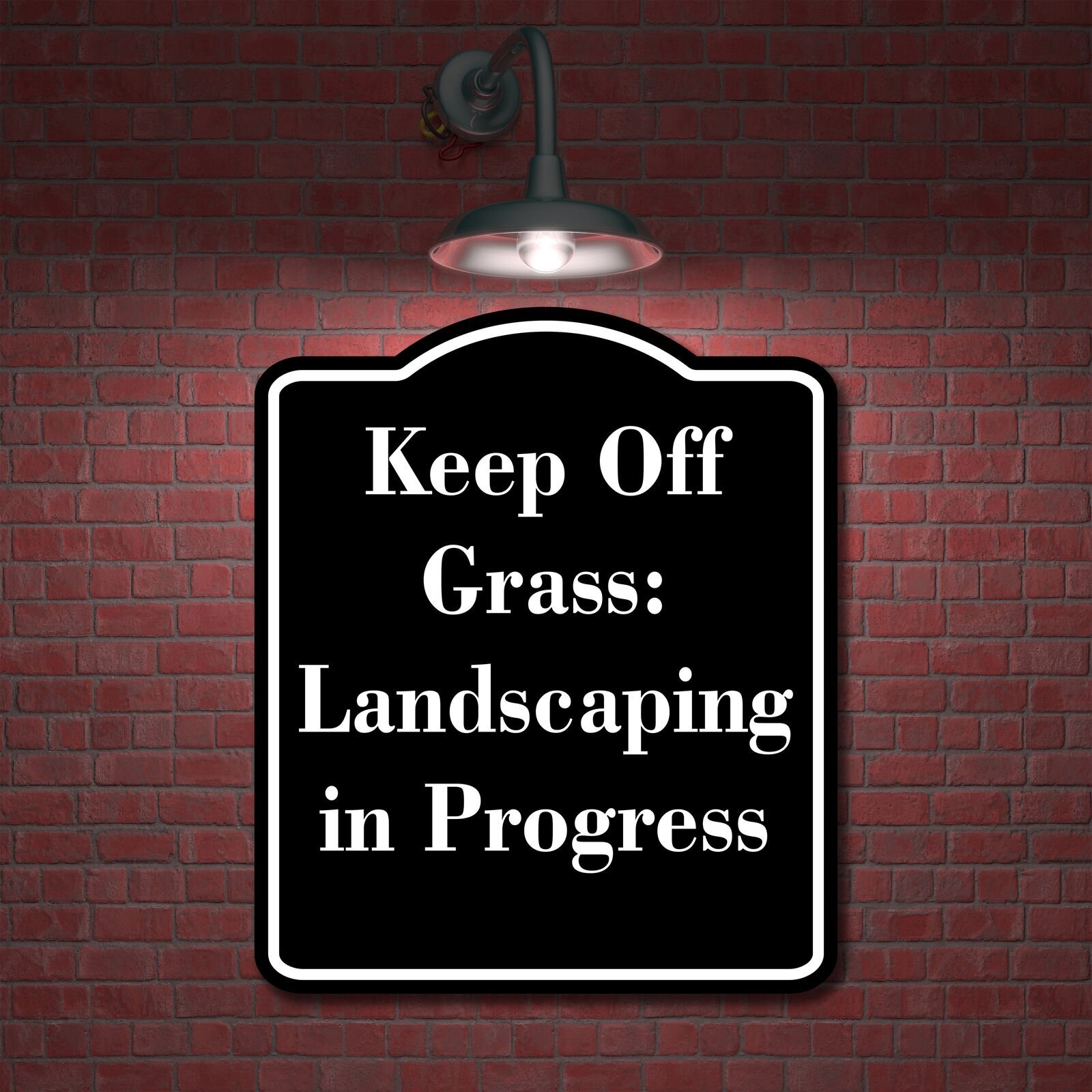 Keep Off Grass Landscaping in Progress BLACK Aluminum Composite Sign