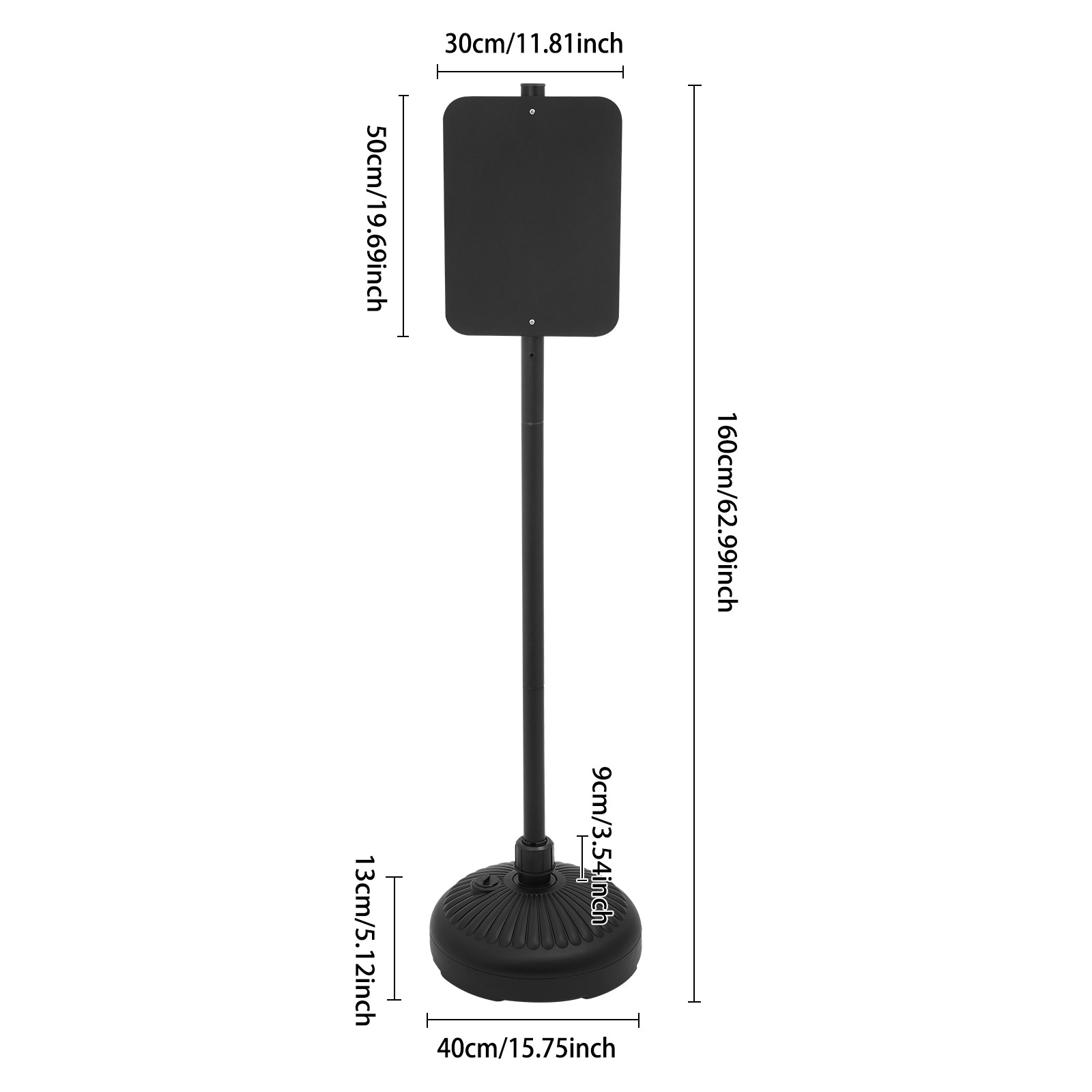5.25ft Black Dual-Sided Floorstanding Sign Holder Stand with Round Base