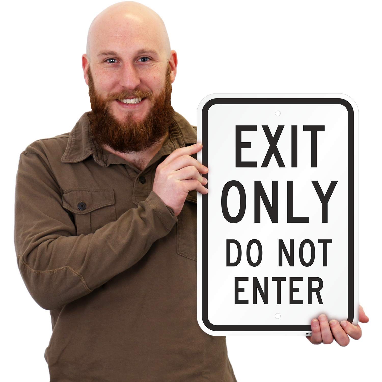 Exit Only Do Not Enter Sign Aluminum Black On White Wall Panel 12×18 Inch K6612