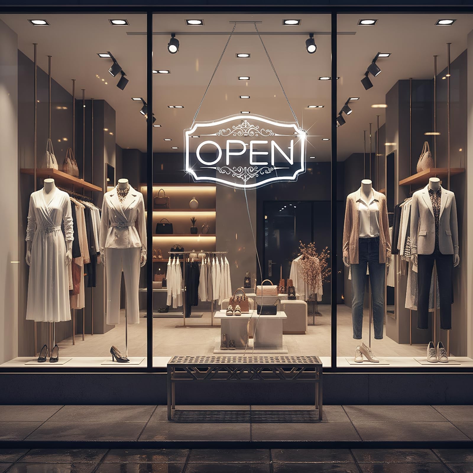 Open Sign for Business, LED Dimmable Neon Open Sign with 12V/2A Adapter, 16.5…