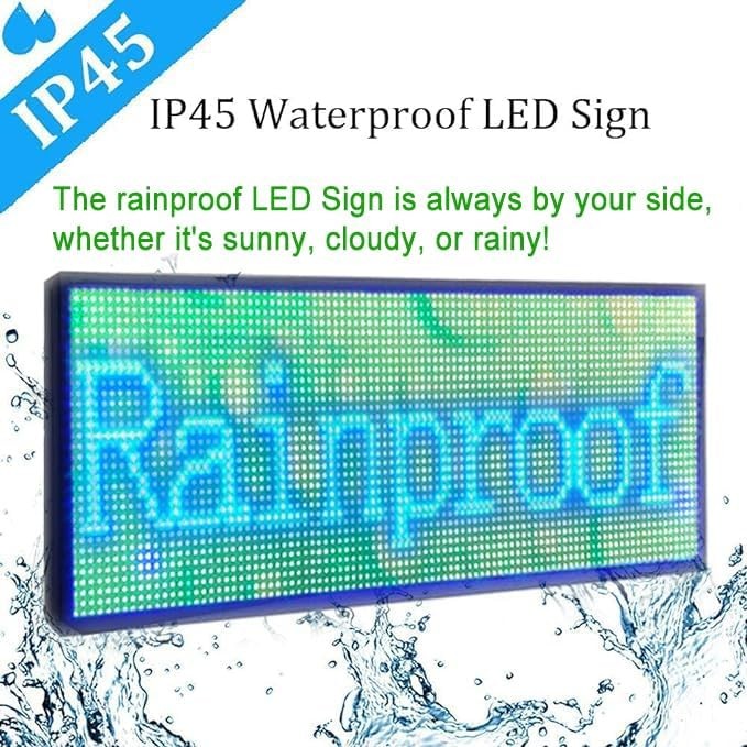 P10 Outdoor LED Sign 39×14 Programmable Scrolling Full Color WiFi Display Board