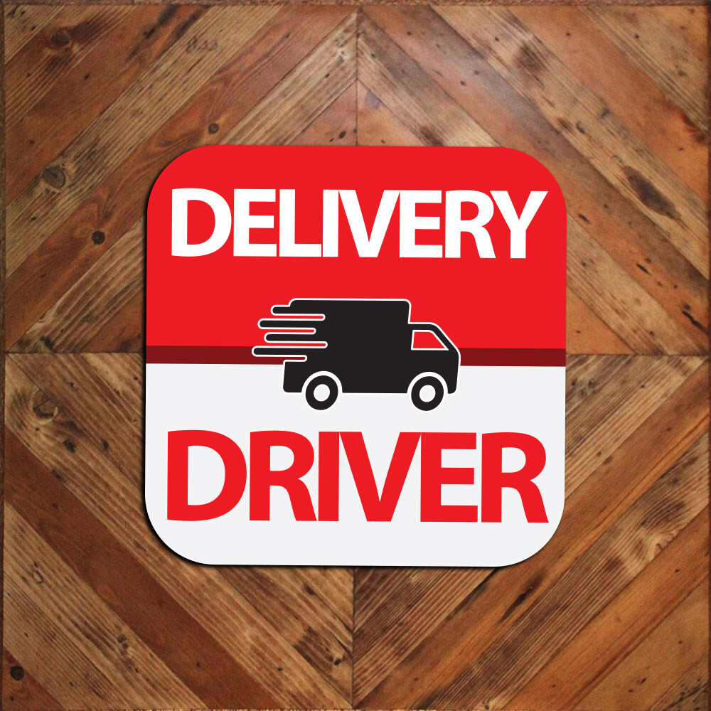 One Generic DELIVERY DRIVER Car Magnet Sign 9″x9″ Food Packages Vehicle Signage