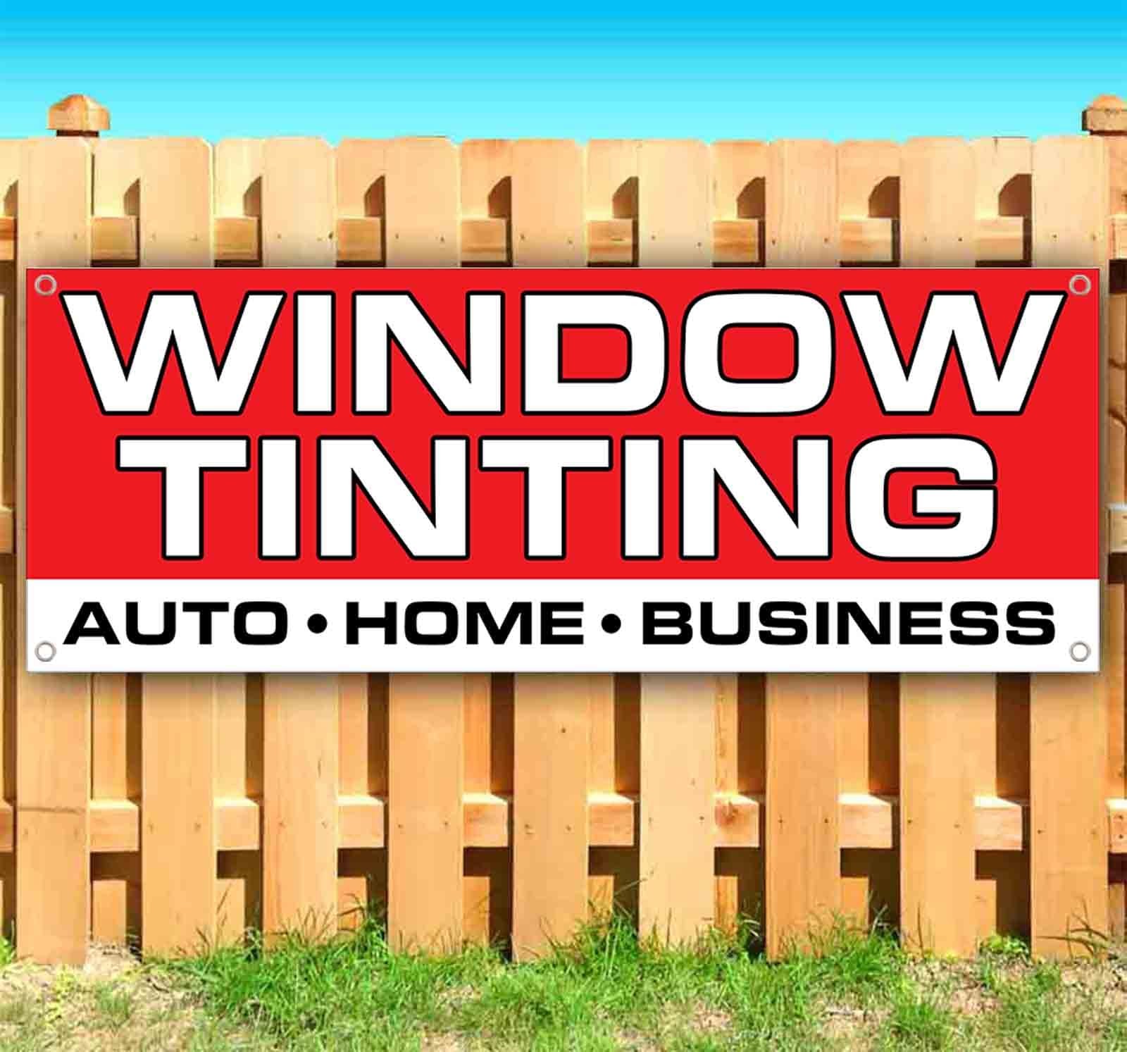 Window Tint Banner 13 oz | Non-Fabric | Heavy-Duty Vinyl Single-Sided With Me…