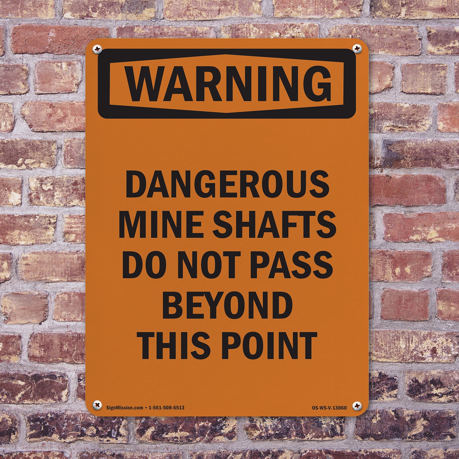 Dangerous Mine Shafts Do Not Pass OSHA WARNING Sign Metal, Decal – 5 or 10 Pack