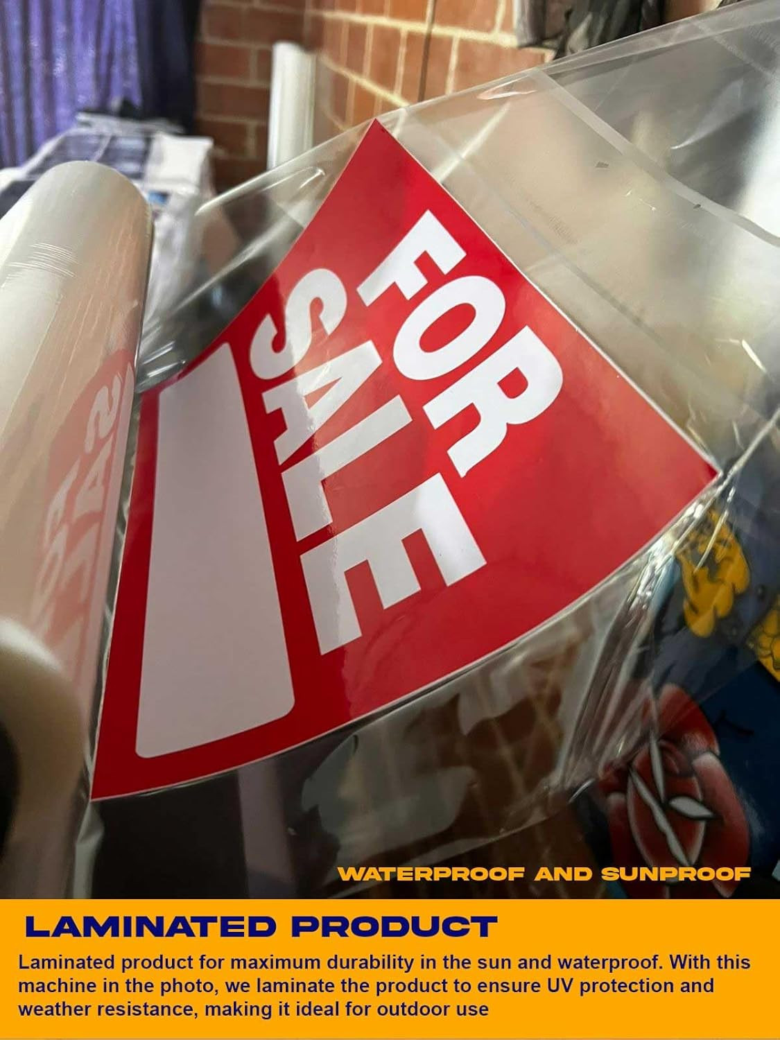 for Sale Sign Stickers 2 Pack | Red, Rectangular, Weather Resistant Vinyl Sticke