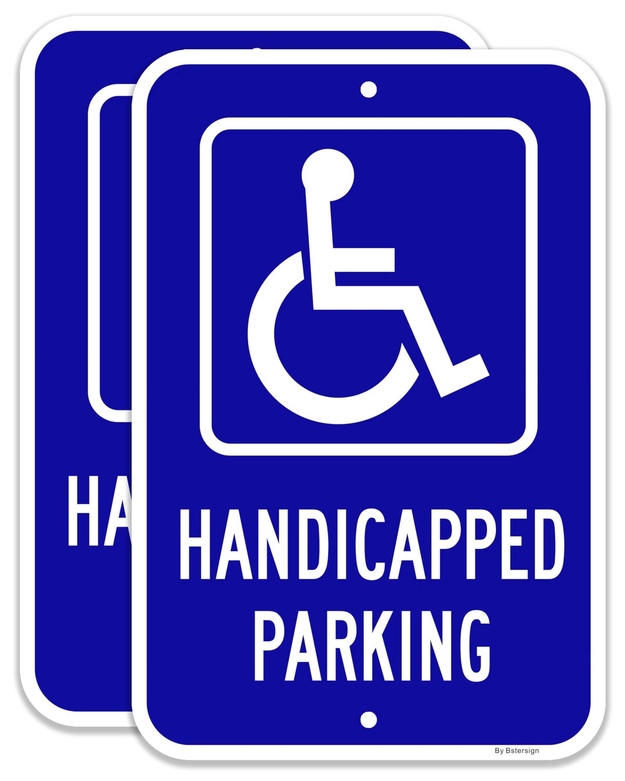 Handicap Parking Signs x 2 Pack, 12″ x 18″, Reflective Aluminum, Waterproof.