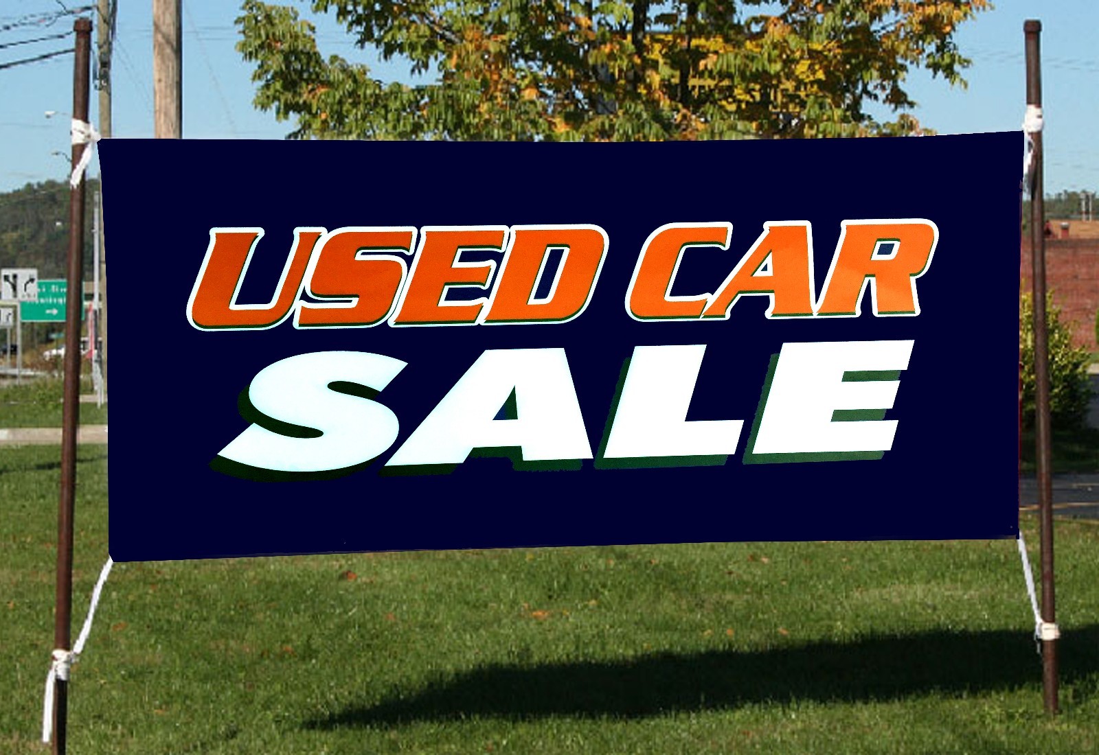 Used Car Sale Business Advertising Banners Flags Outdoor Sign Sz 18×48-24×72 inc