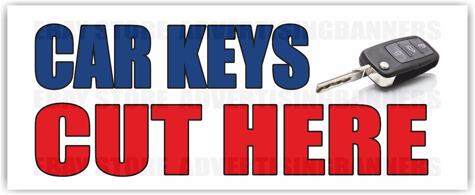 CAR KEYS CUT HERE Advertising Banner Vinyl Mesh Sign Smart Keys Remotes Chip