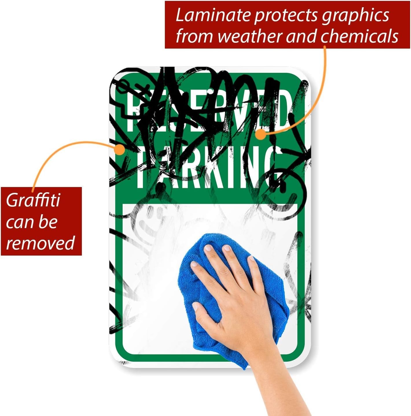 2 PCS Blank Reserved Parking Sign WriteOn 12×18 Inch Reflective Aluminum