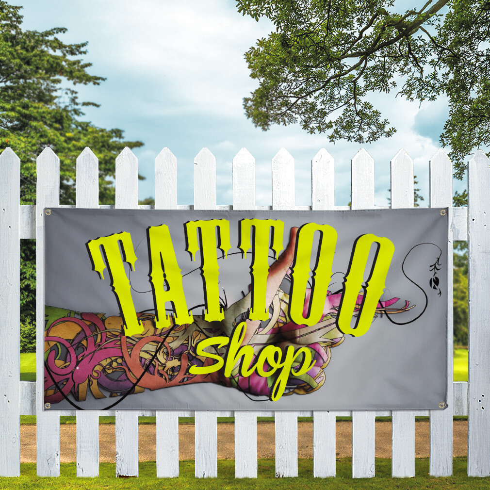 Vinyl Banner Multiple Sizes Tattoo Shop Business B Business Tattoos Outdoor