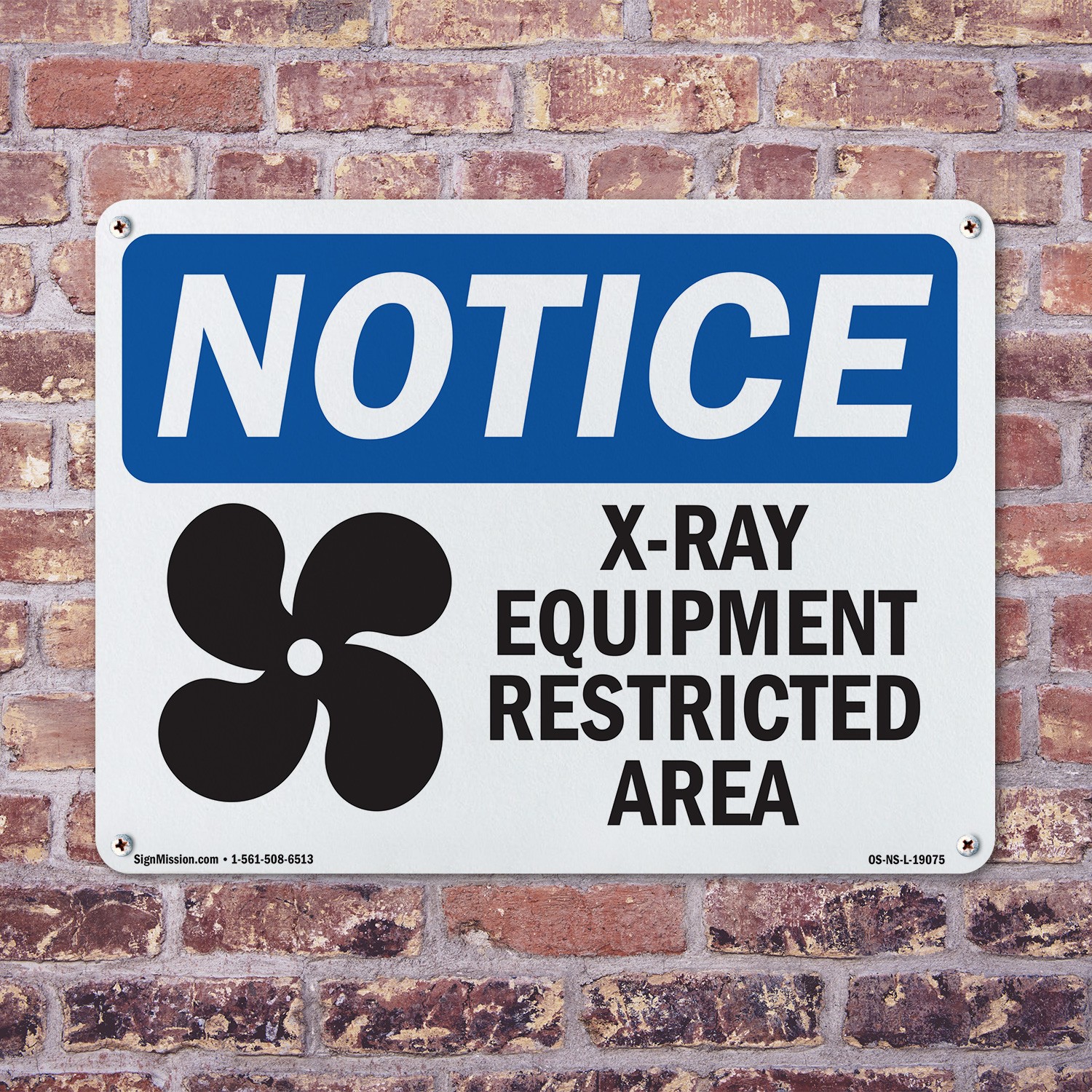 X-Ray Equipment Restricted Area OSHA Notice Sign Metal,, Decal 5 or 10 Pack