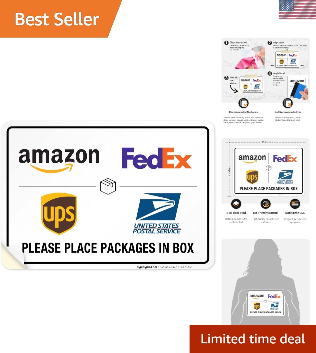 USA-Made 10×7 Delivery Instruction Sign – Weather-Resistant for All Conditions
