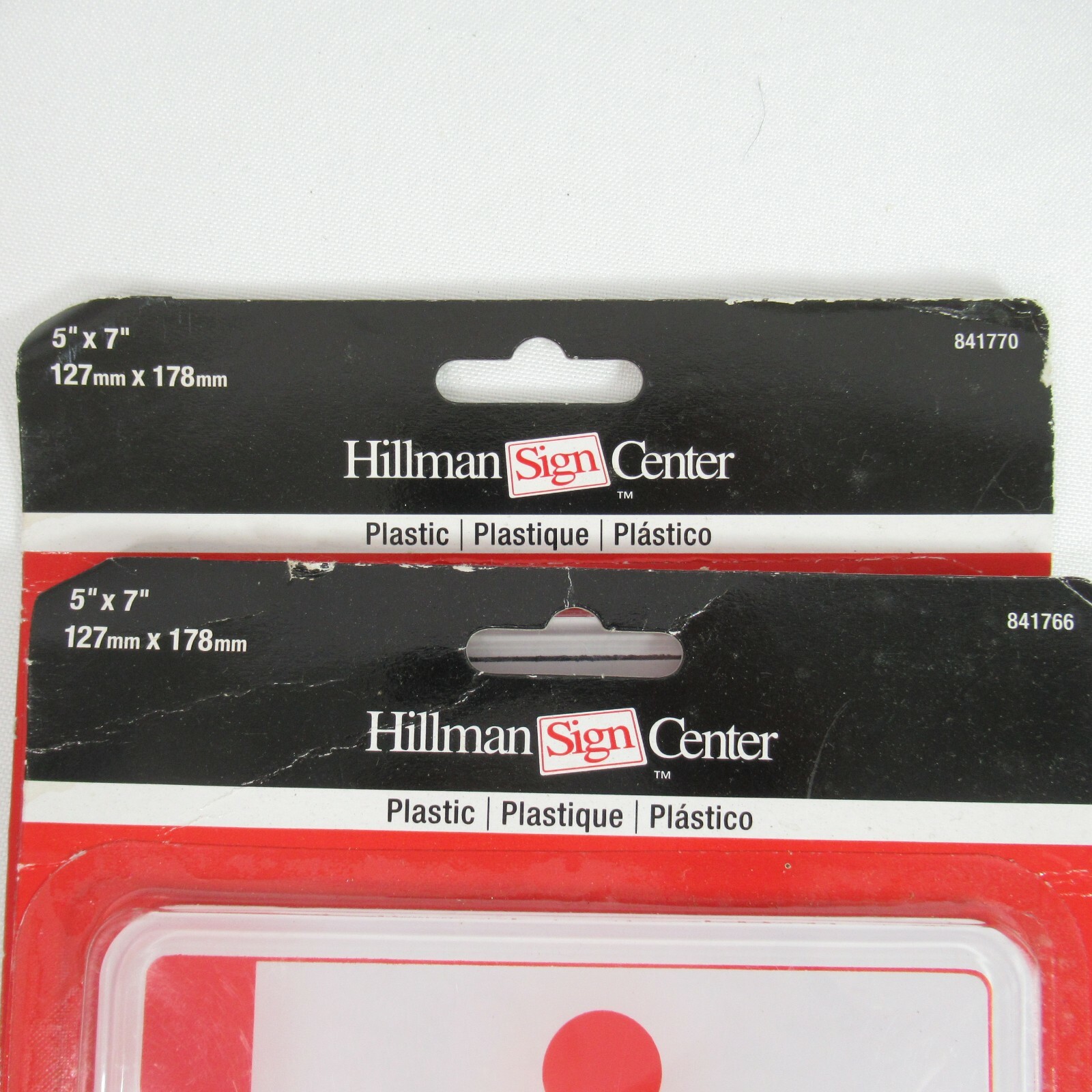 Hillman Plastic Signs Lot of 2 EXIT NO SMOKING 5×7 In Plastic Self Stick Red
