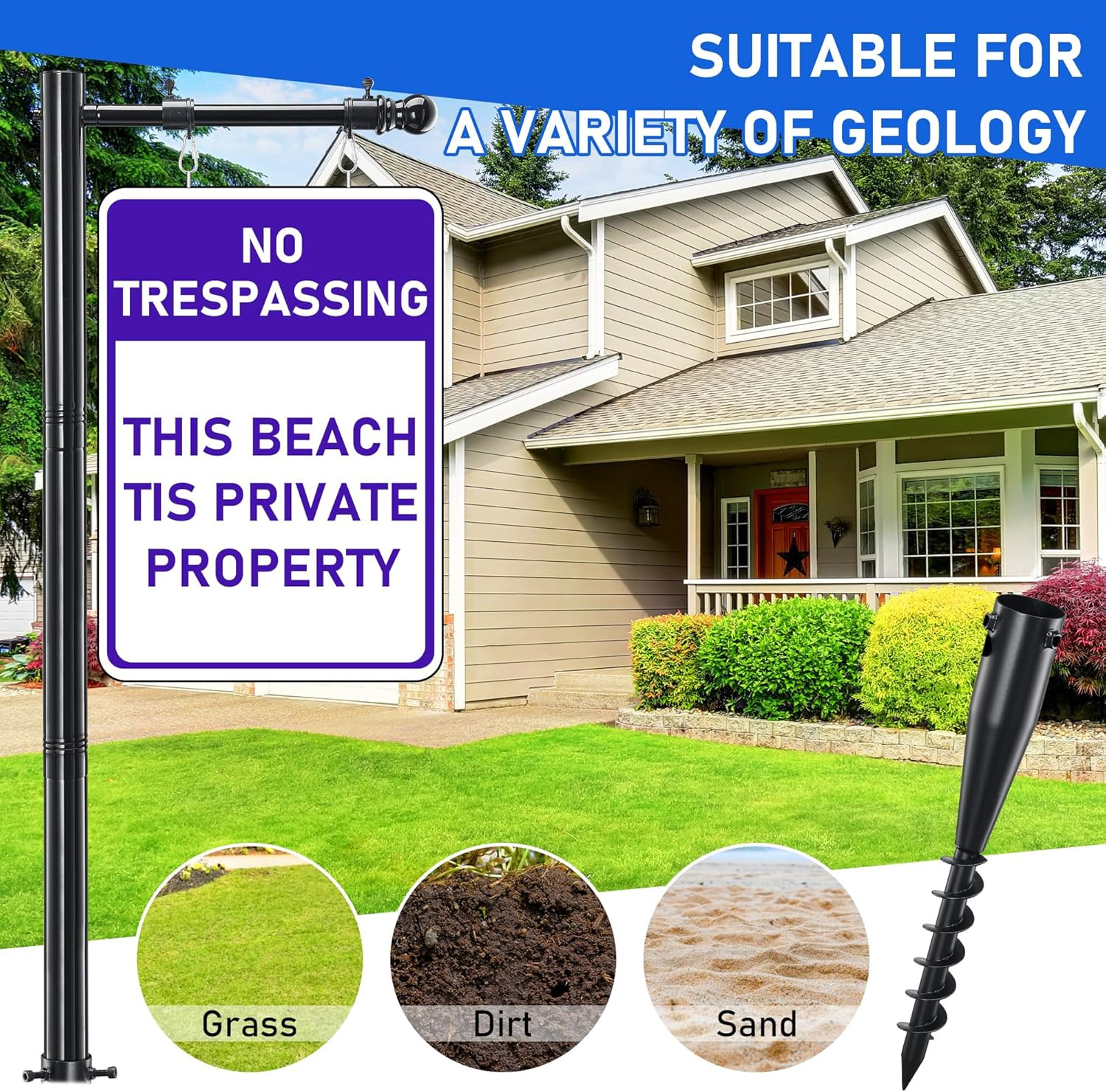 Real Estate Sign Post, Open House Signs for Real Estate, 100 inch Realtor Yard S