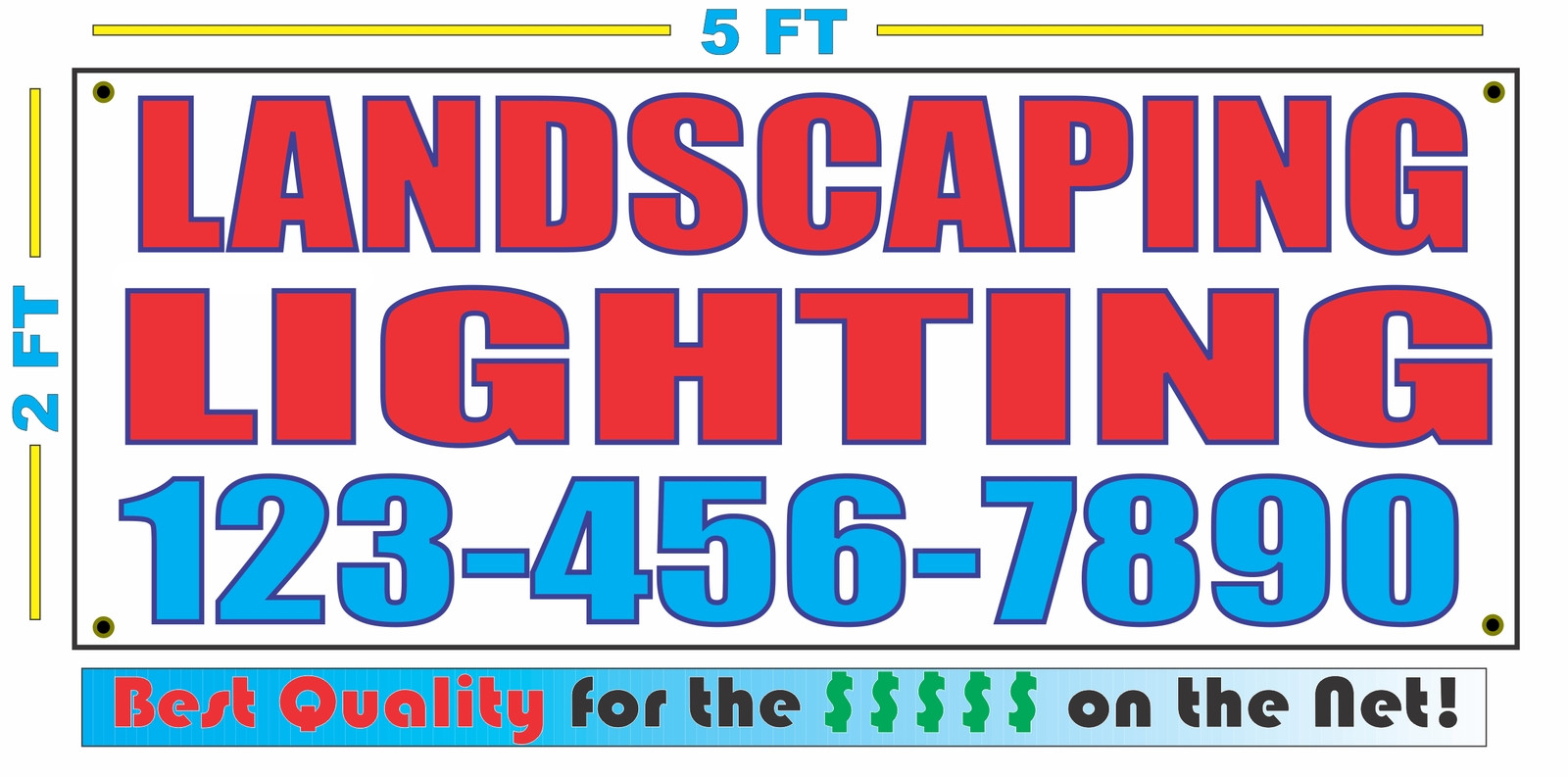 LANDSCAPE LIGHTING w CUSTOM PHONE Banner Sign NEW Size Best Quality for the $