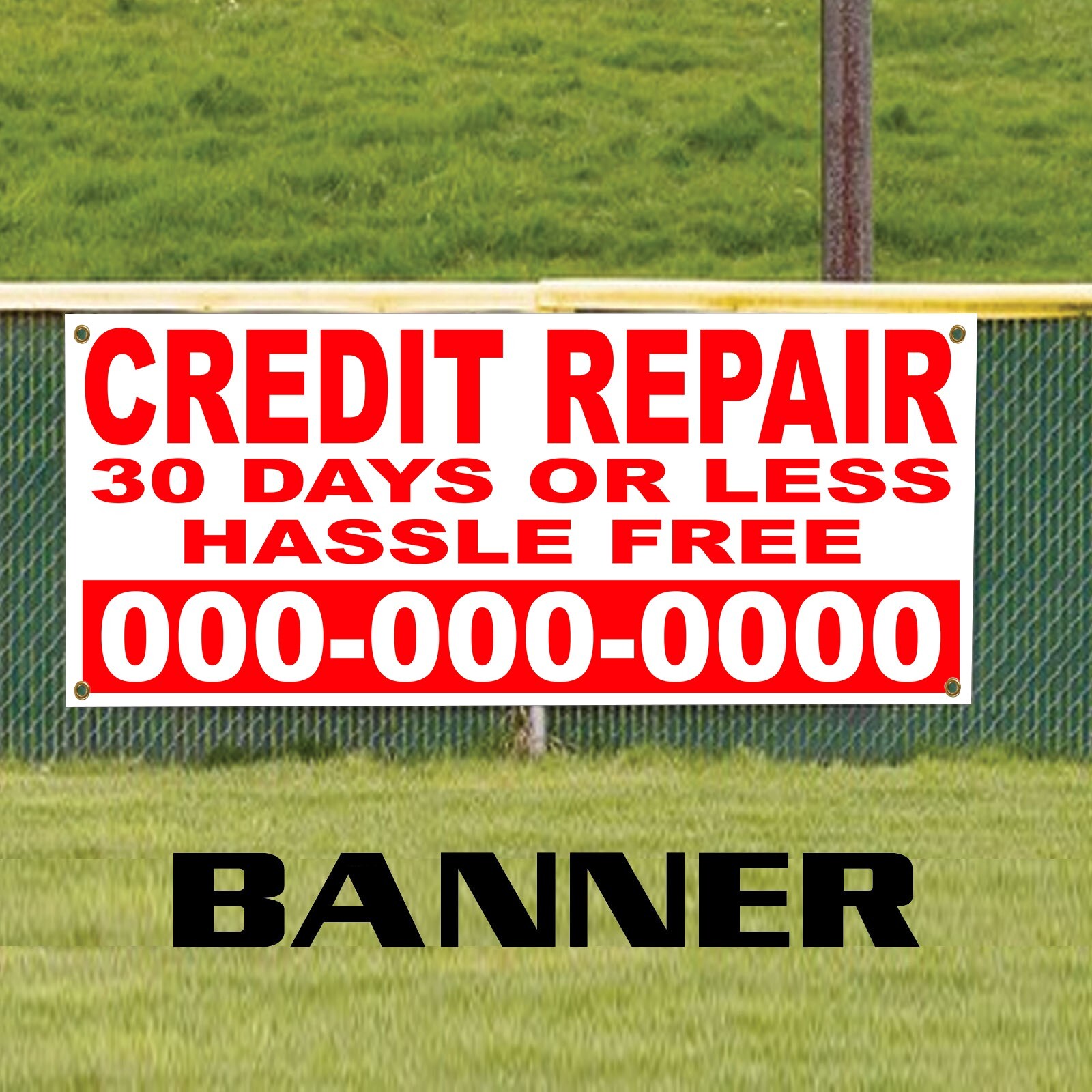 Credit Repair 30 Days Or Less Hassle Free Custom Number Advertising Vinyl Banner
