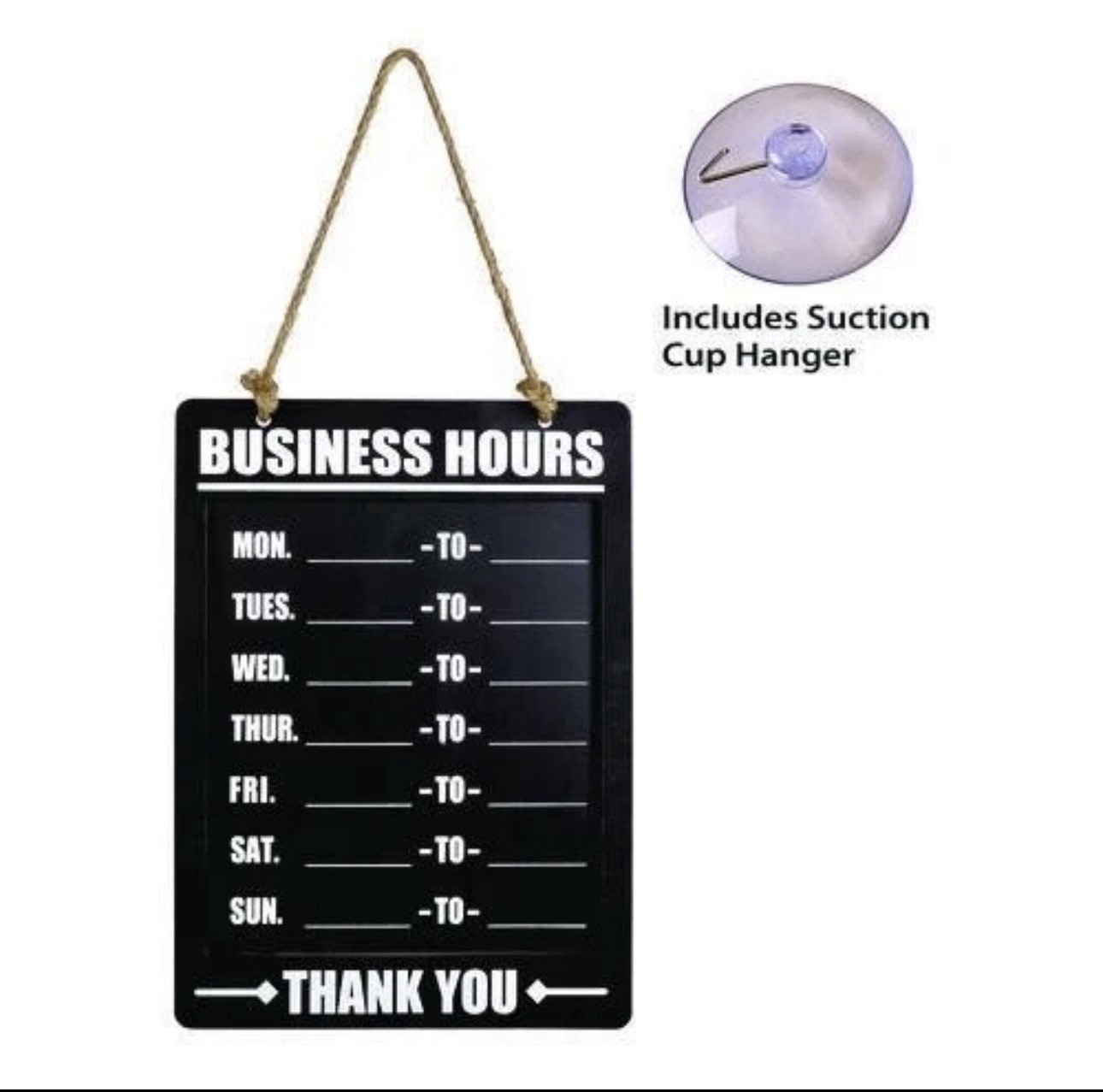 Excello Global Products Hanging Business Hours Chalkboard Door Sign 10×13.75″