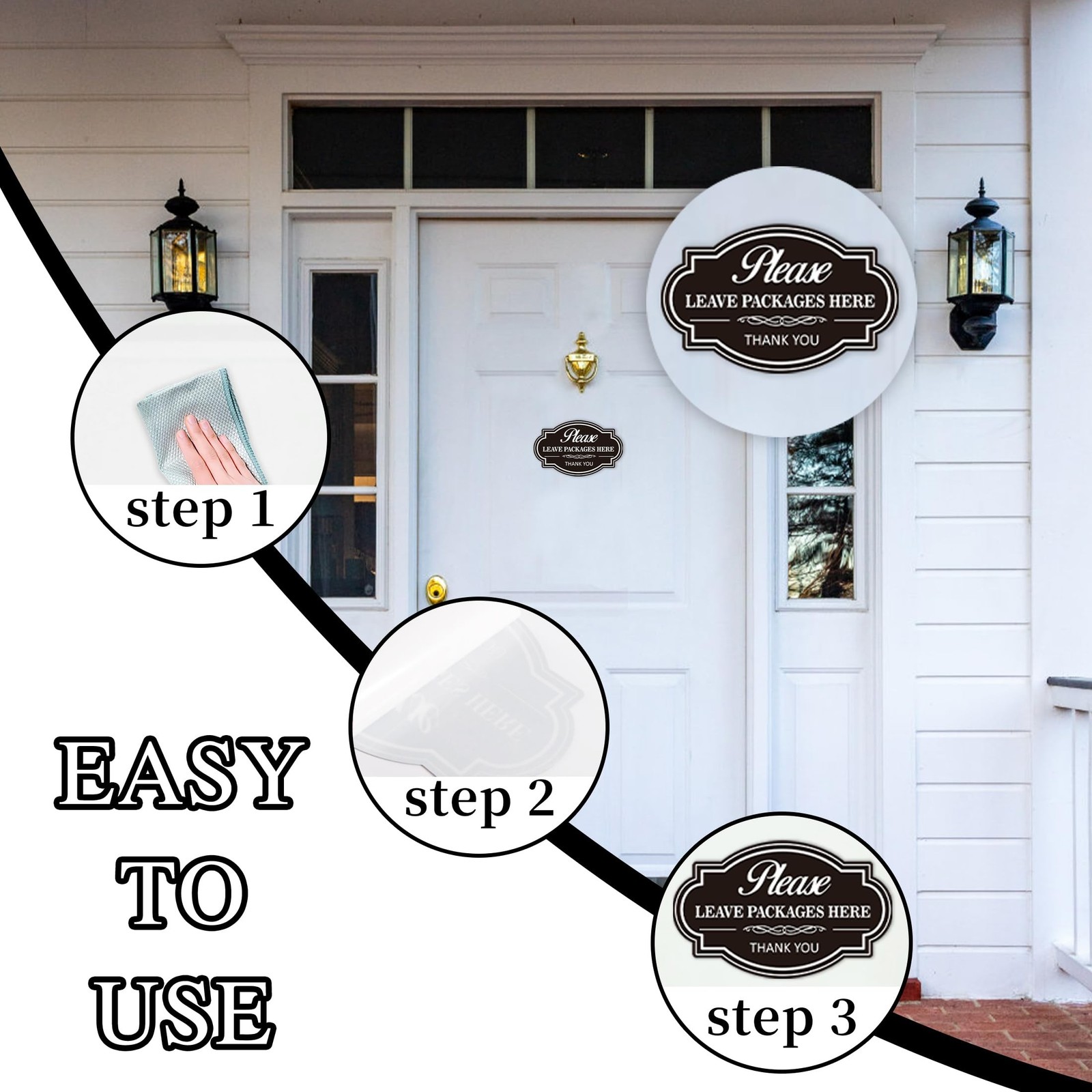 Please Leave Packages and Deliveries Here Sign，Self-Adhesive Waterproof V