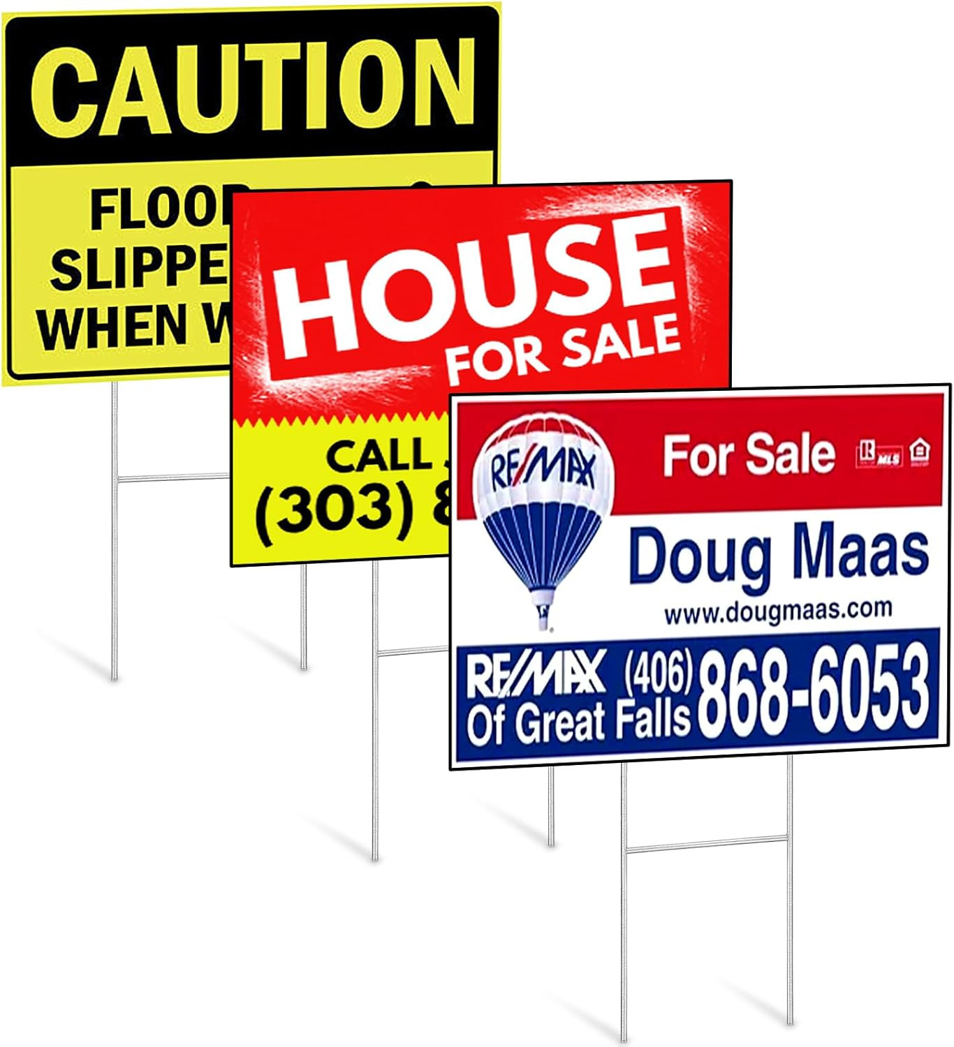6 Pack Yard Sign Stakes, 17X7.5 INCH H Frames Yard Stakes for Signs for Ground O
