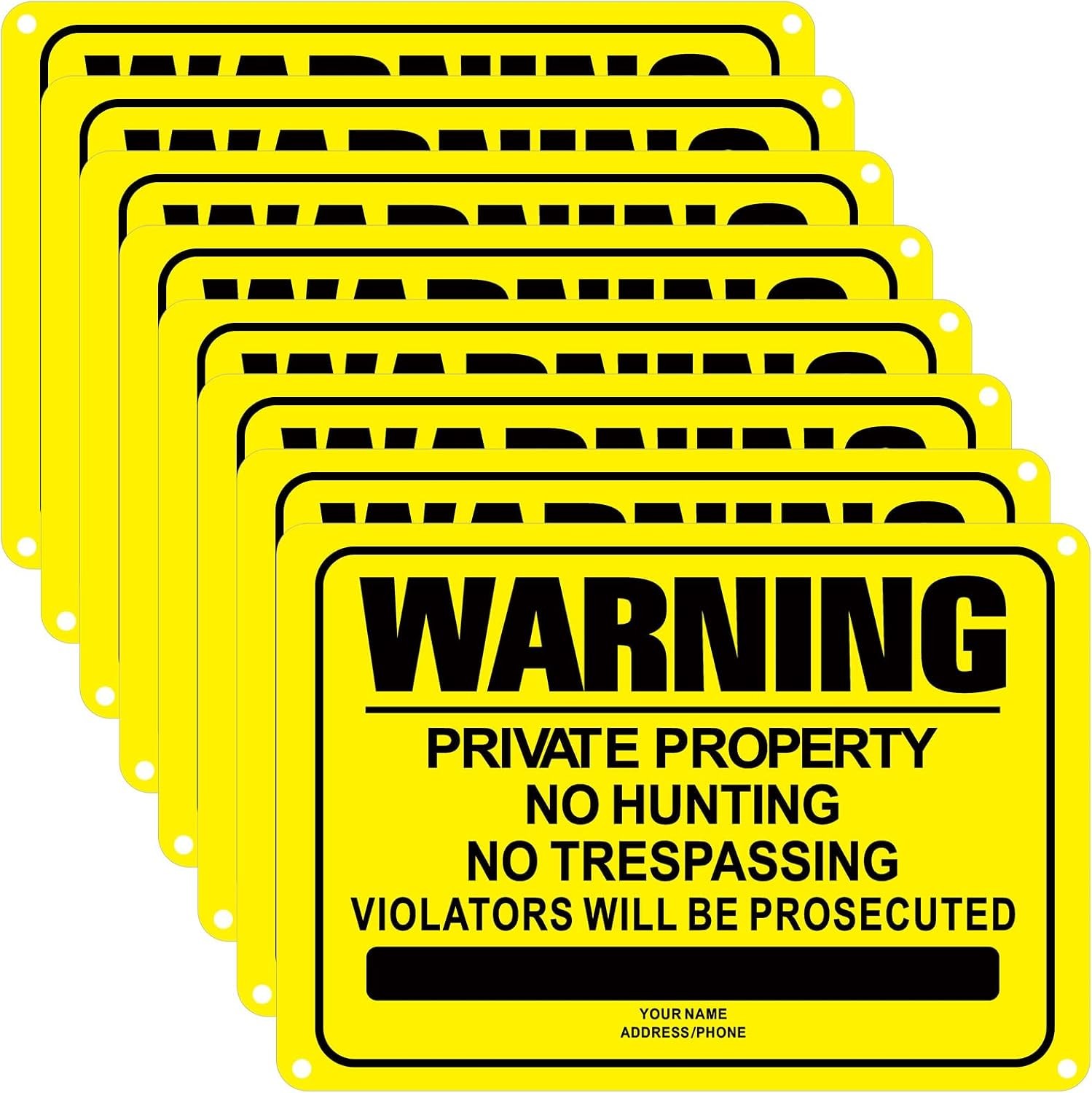 8 Pcs No Trespassing Signs 10×7 Reflective Aluminum Private Property Red