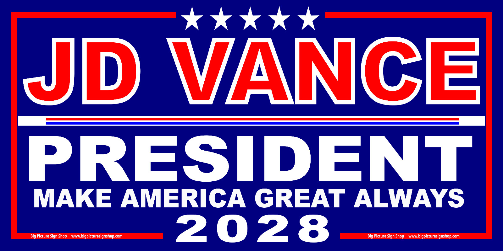 JD VANCE PRESIDENT 2028 – HUGE & VERY LARGE – Banner Blue-Vinyl-USA MADE-QUALITY
