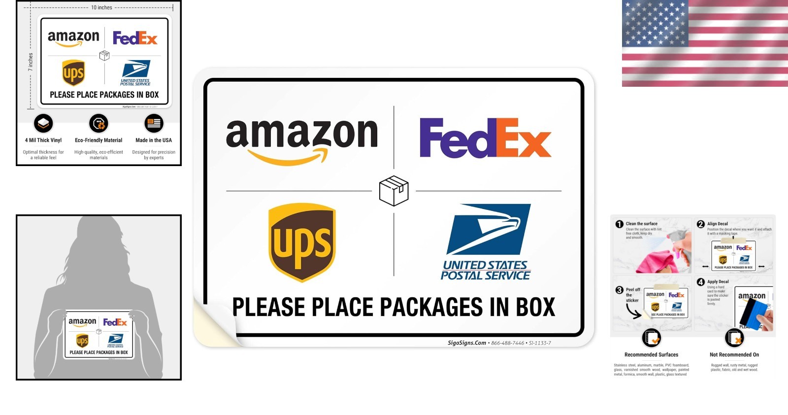 USA-Made 10×7 Delivery Instruction Sign – Weather-Resistant for All Conditions