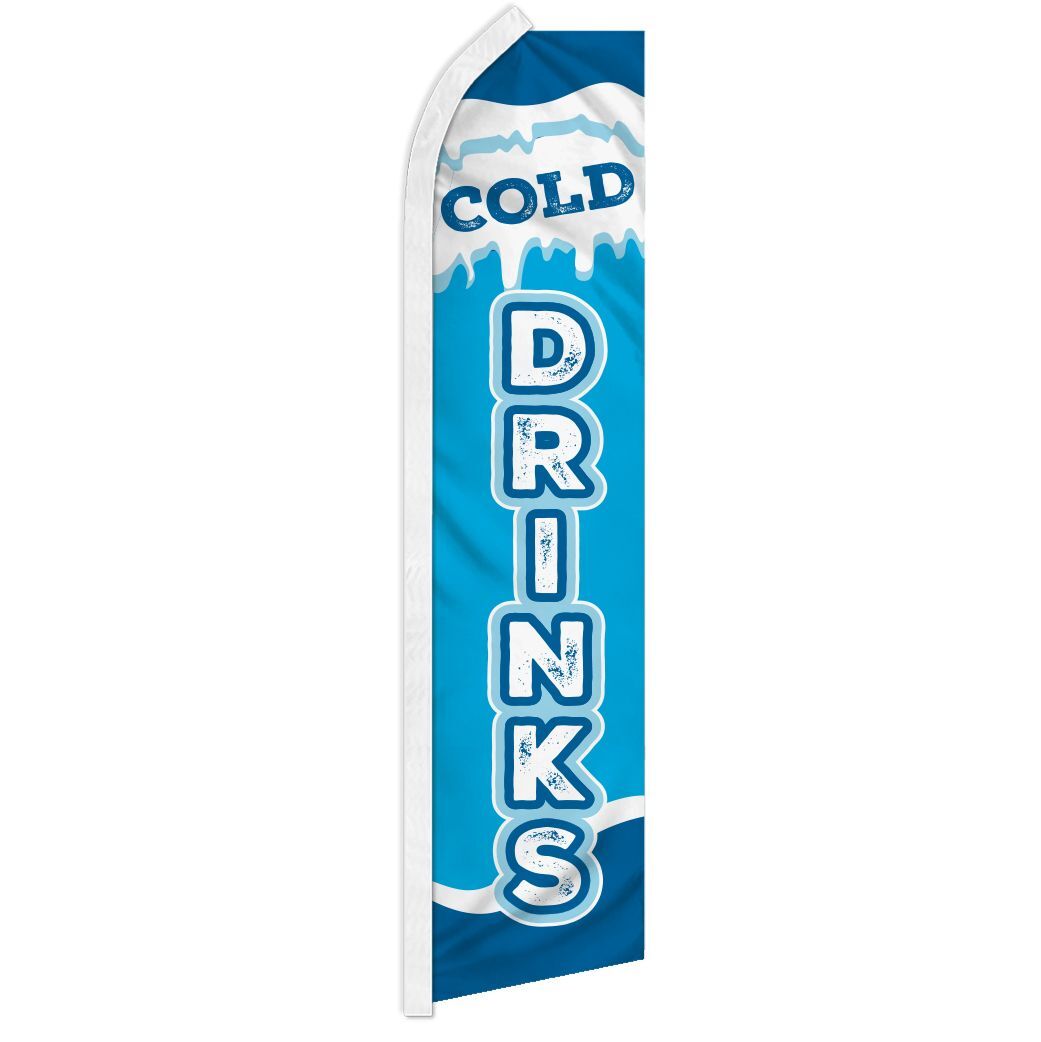 COLD DRINKS advertising super flag polyester banner sign *POLE NOT INCLUDED*