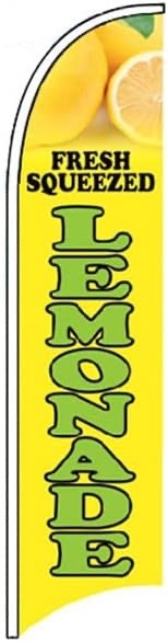 FRESH SQUEEZED LEMONADE Windless Swooper Flag Feather Banner Sign 2.5×11.5 Ft yb
