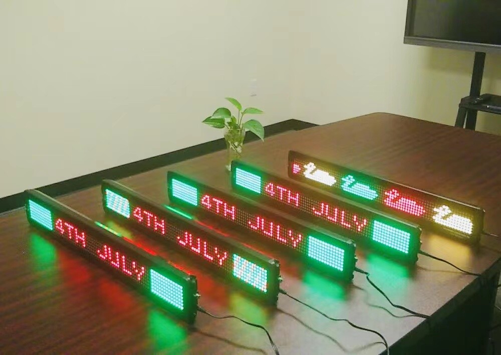 Programmable Tri-Color LED Sign with Remote 4″x26″, Electronic Message Display