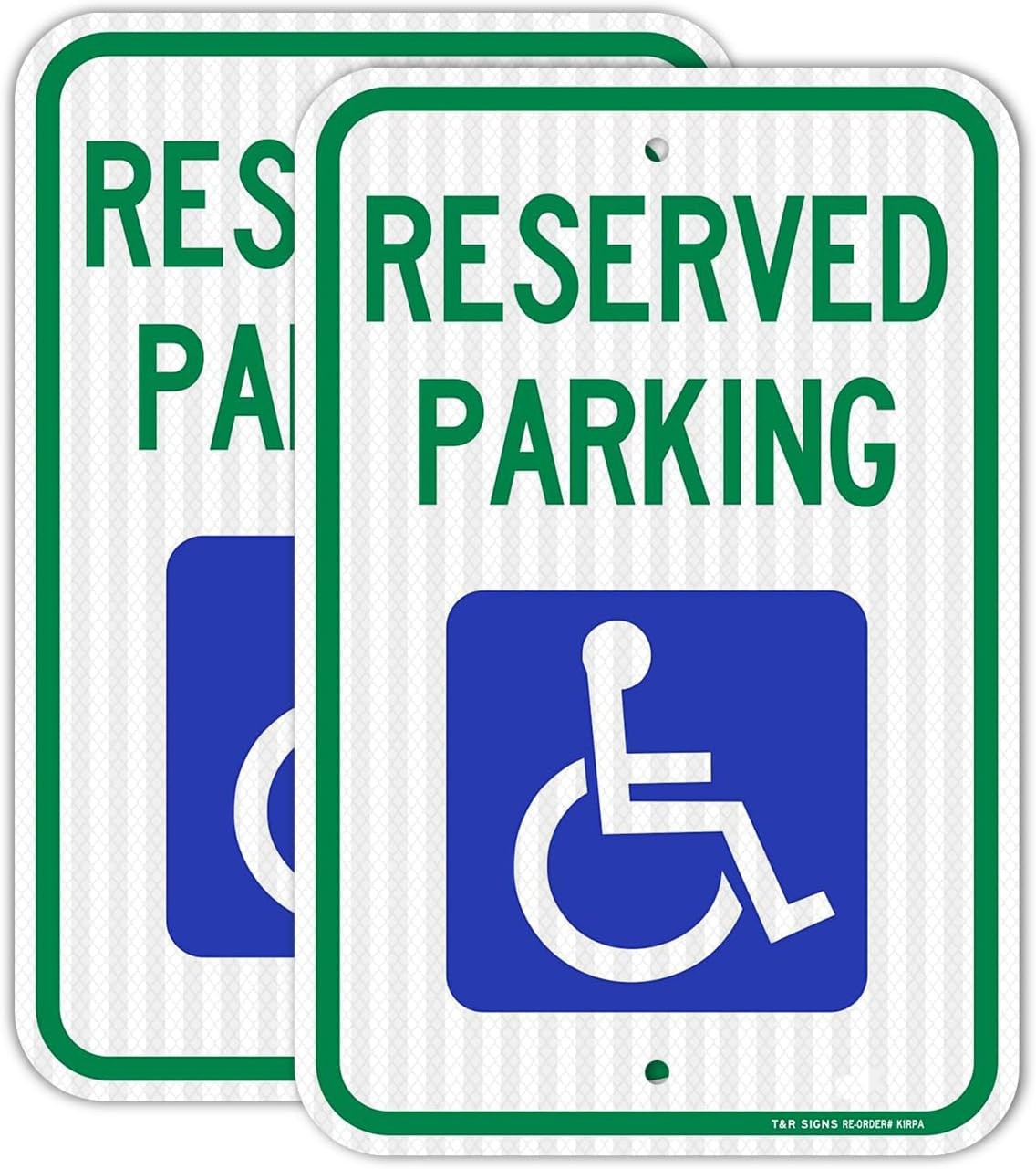 (2 Pack) Handicap Parking Sign, Reserved Parking Sign, Large 18″ x 12″ Engine…