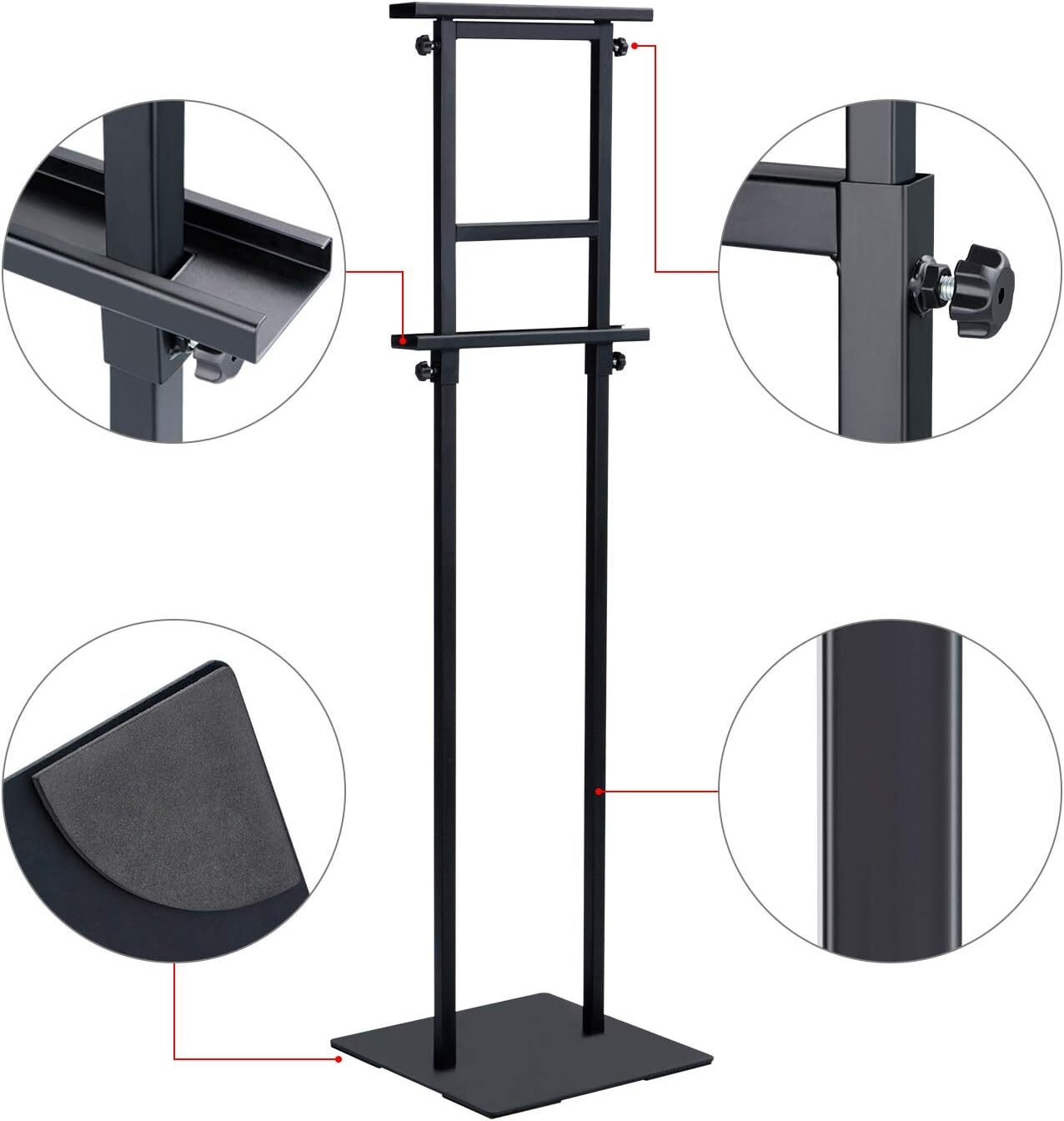 Heavy Duty Poster Stand with Non-Slip Mat Base, Adjustable Pedestal Sign Stand