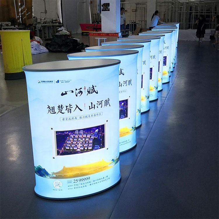 Rectangular Auto-Folding Hydraulic Pop-Up Counter – Self-Deploying Display Frame
