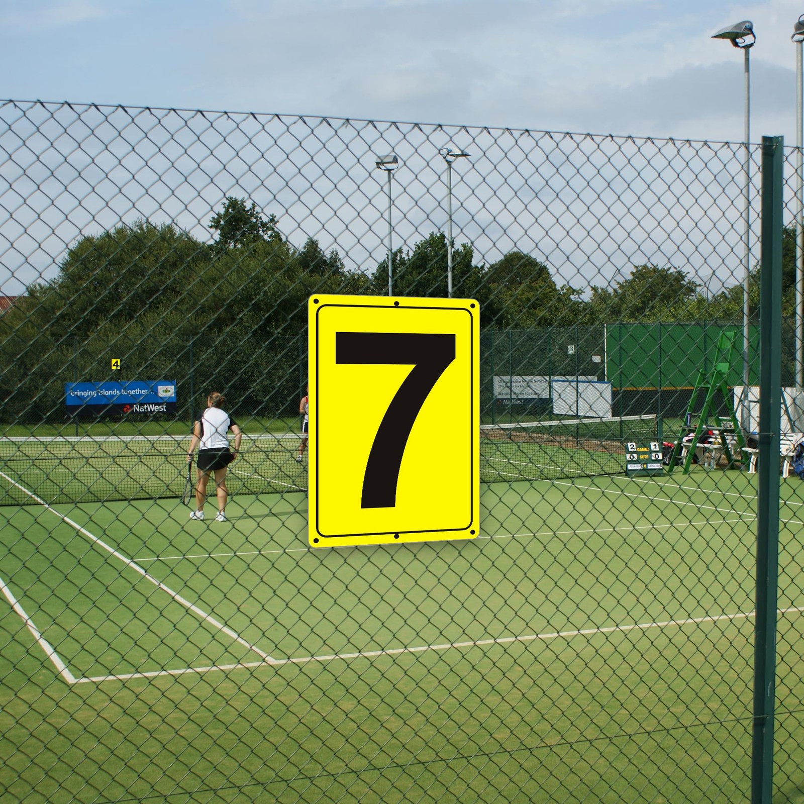 12×8 inches Number Sign 7 for Tennis Court Numbered Sign for Parking Lots
