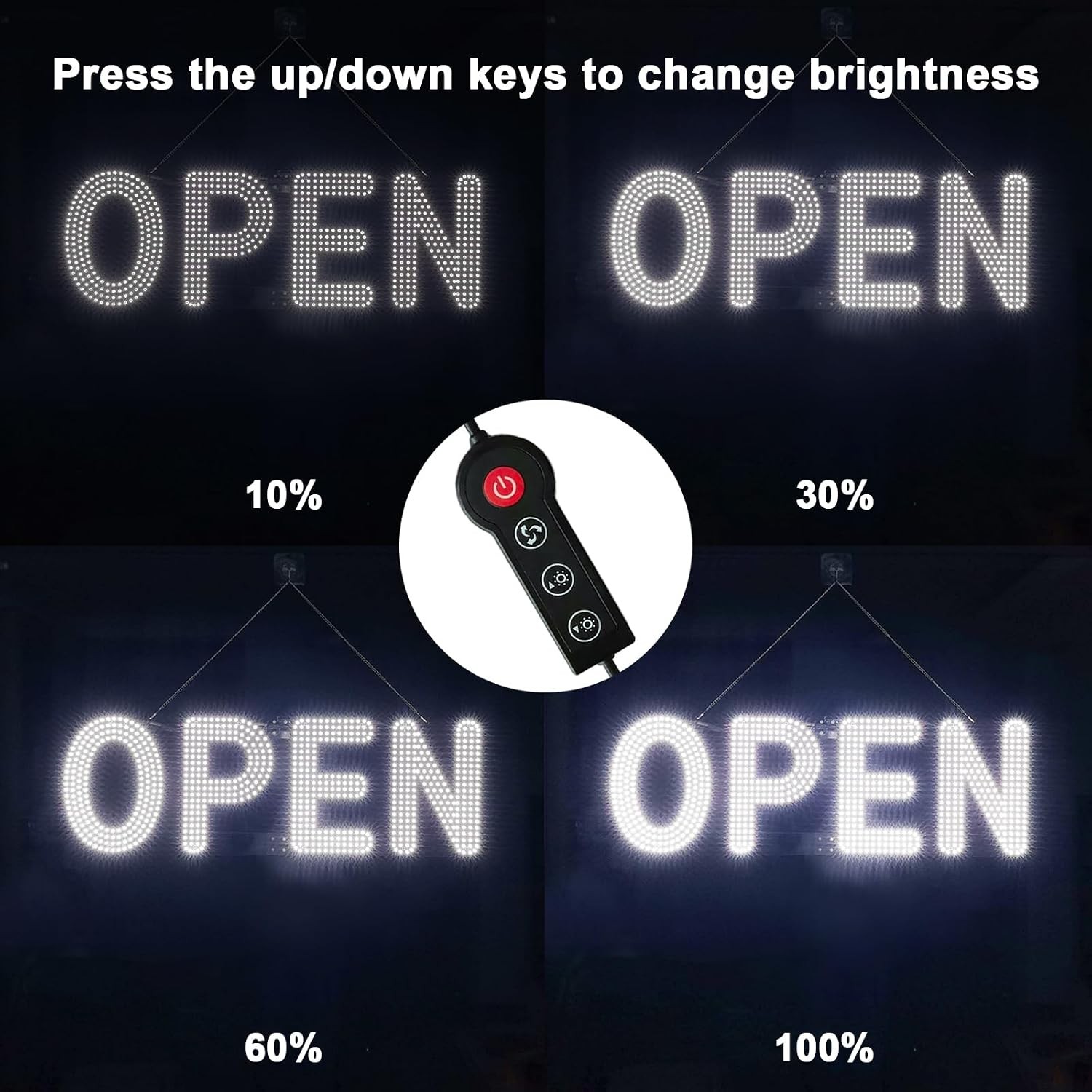 Large Ultra Bright Dimmable LED Open Sign for Commercial Business 30×10 Inches