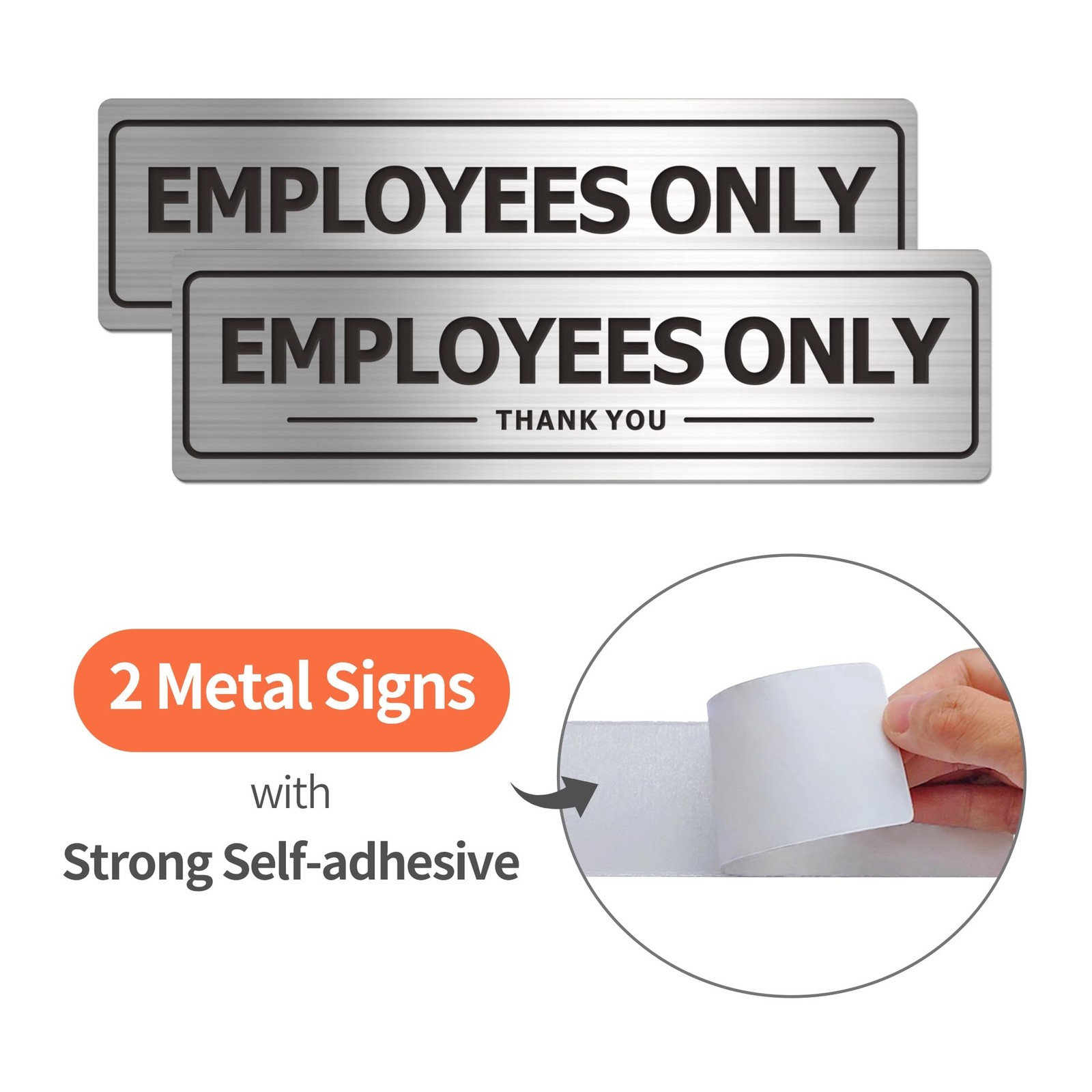 Employees Only Sign – 2 Pack Office Door Signs for Business Store Wall – Alum…