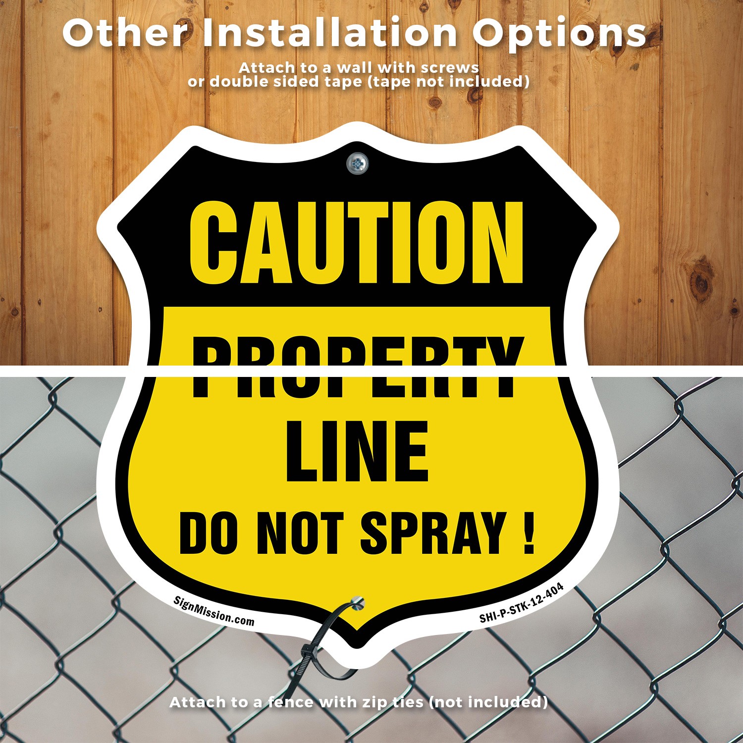 No Spray Shield Sign Caution Property Line Do Not Spray Shield Sign With Stake