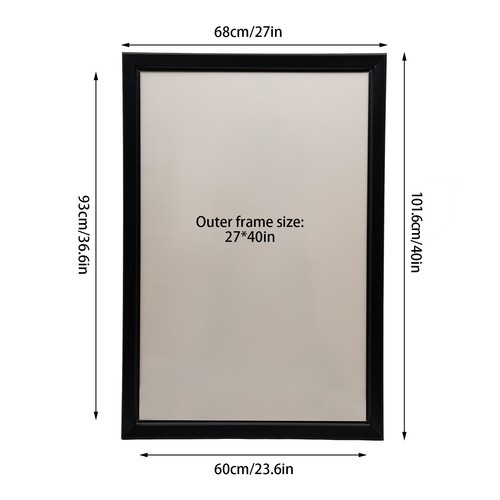 24″x33″/24″X36″, 27″ x 40″ LED Backlit Movie Poster Art Picture Frame Light Box