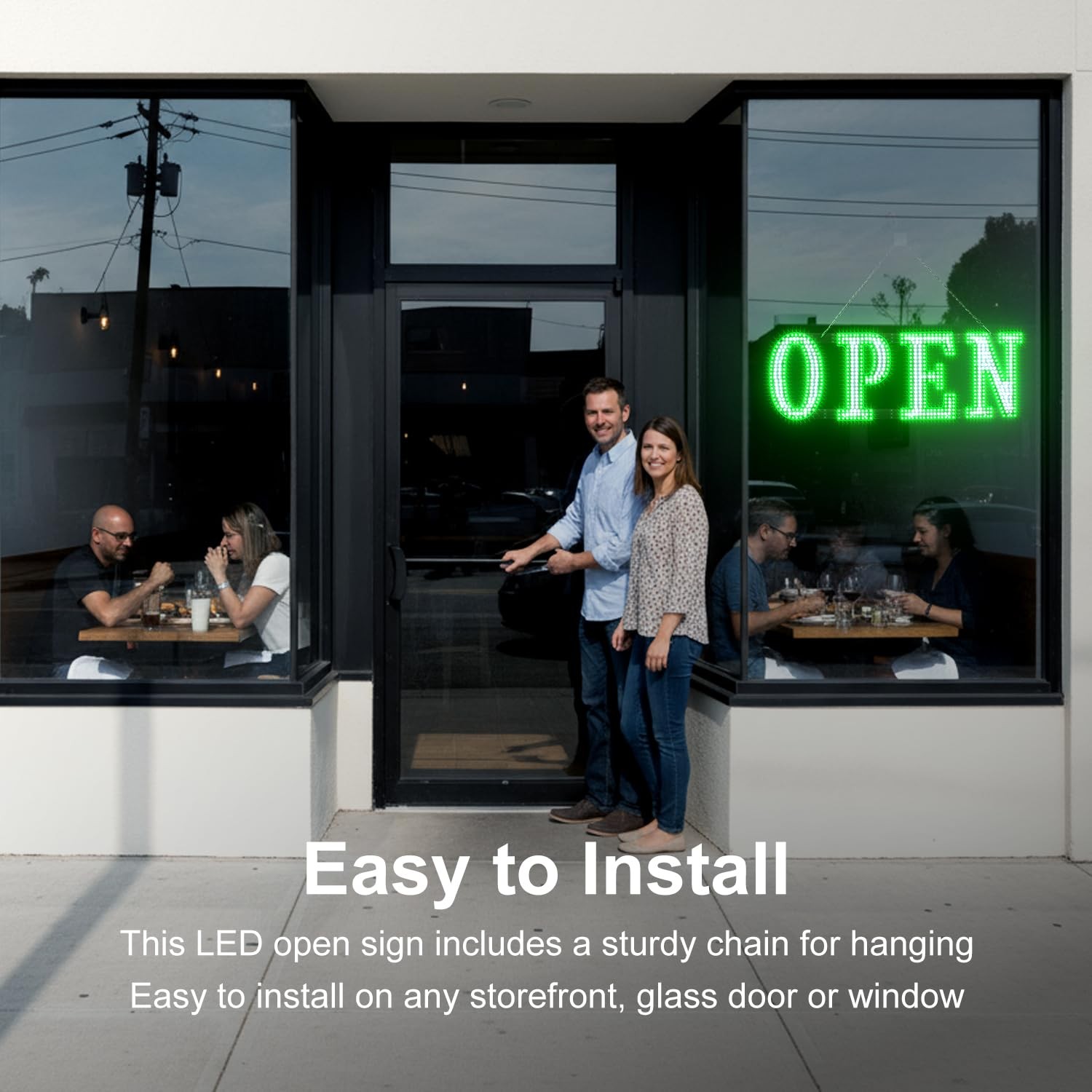 Open Sign for Business 40″ x 14″, Bright LED Open Sign with Remote Control, 1…