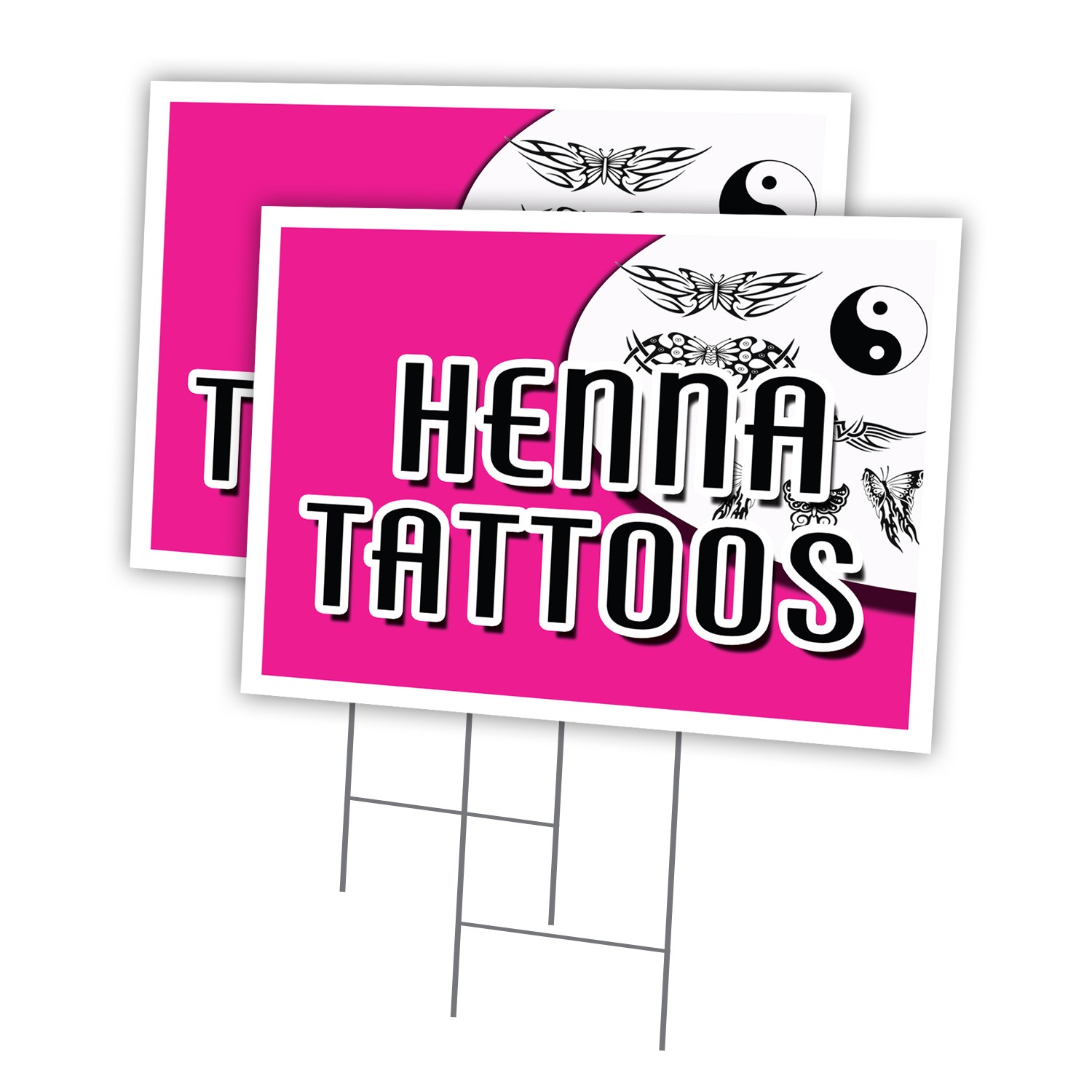 Henna Tattoos Multi-Pack of Yard Signs & Stake outdoor plastic coroplast window