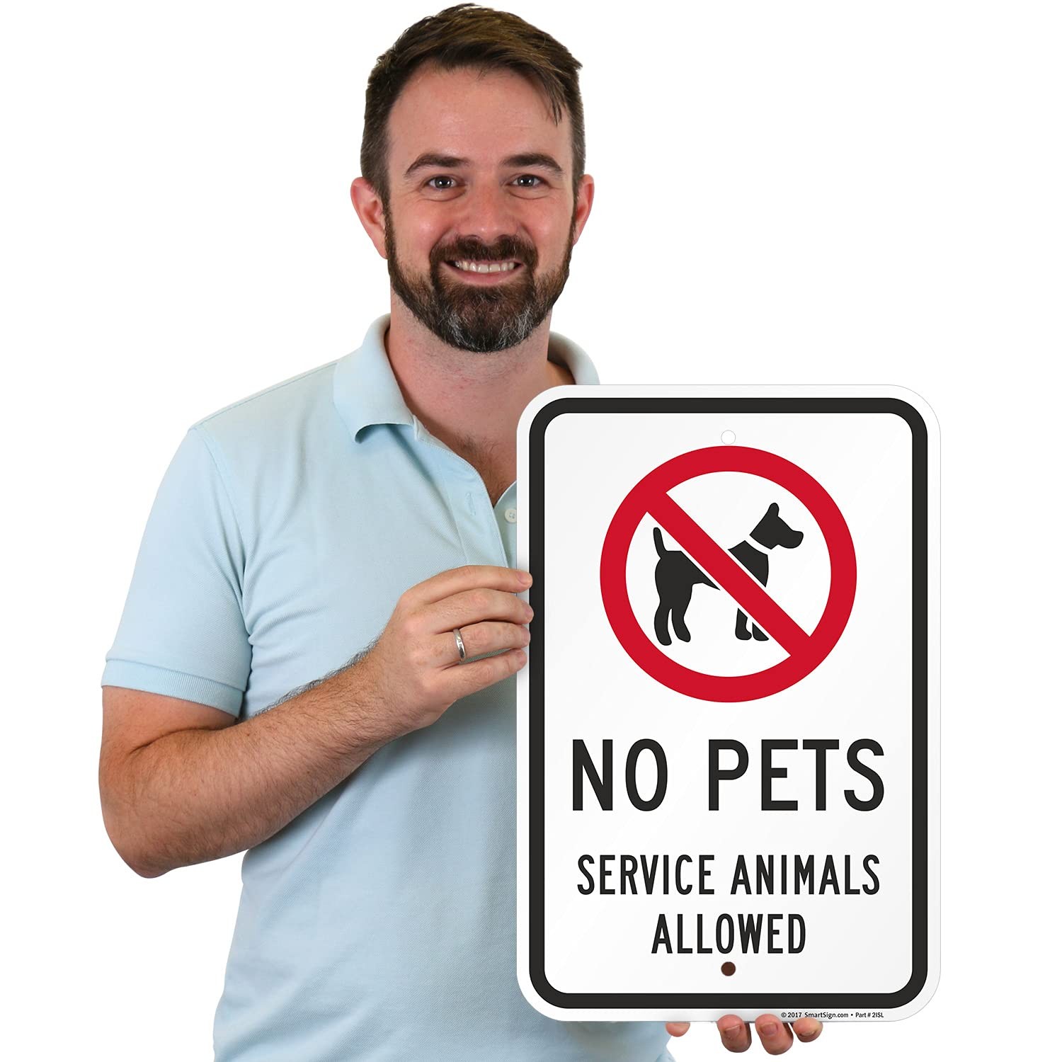 18 x 12 inch “No Pets – Service Animals Allowed” Metal Sign 63 mil Laminated …